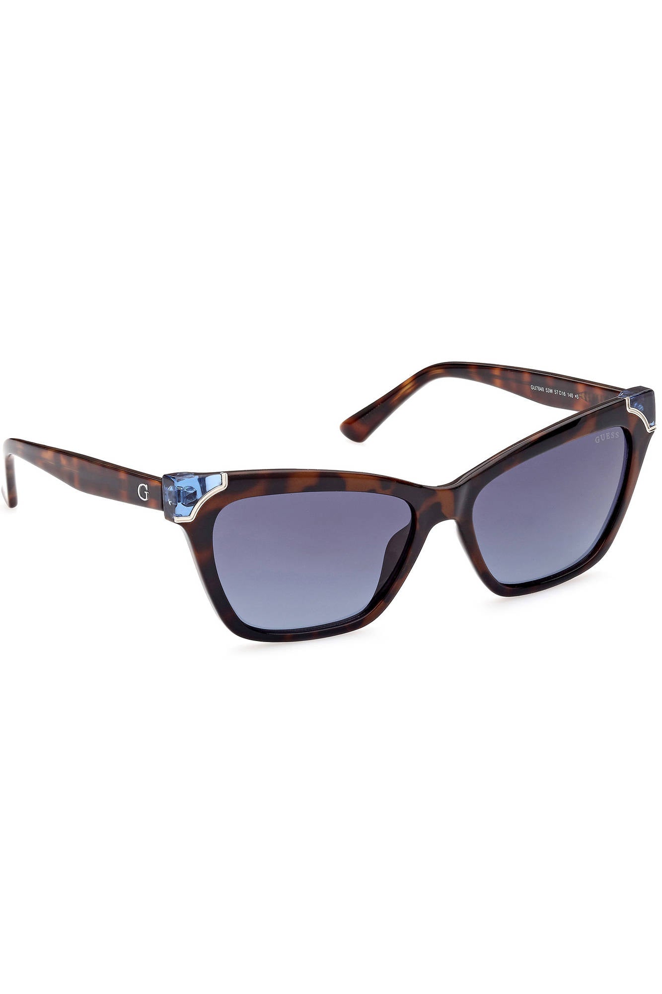 GU7840S_NERO_53W – Elegante Damen Sonnenbrille mit eckigen Gläsern und schwarzem Gestell – Größe: UNI – Farbe: Nero