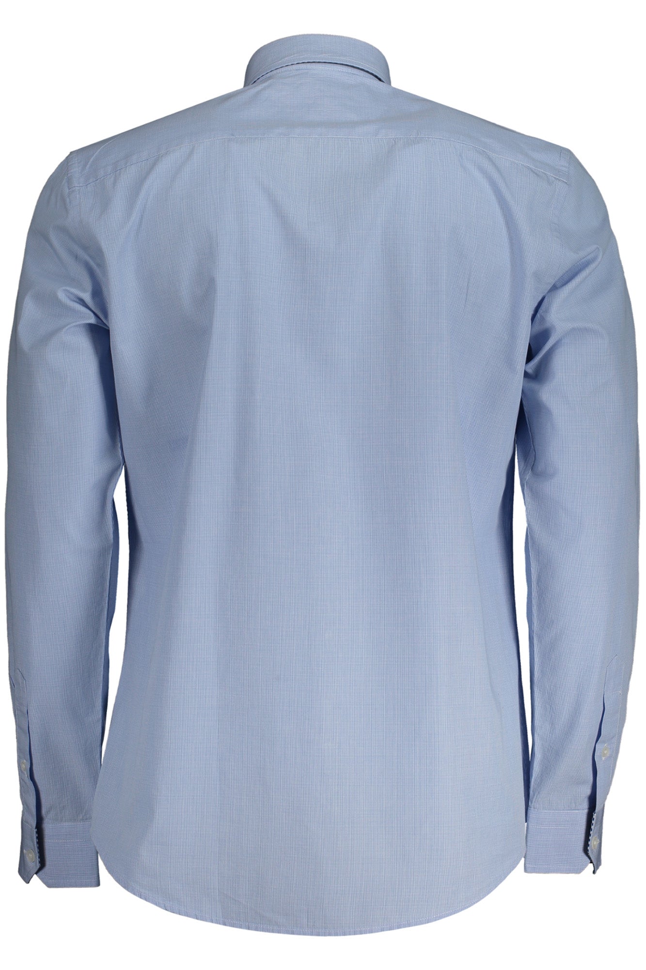 CNM012011465_AZ810 – Herren Karohemd Blau: Schmal Geschnitten, Französischer Kragen, Bio-Baumwolle – Größe: S, M, L, XL, 2XL – Farbe: Azzurro