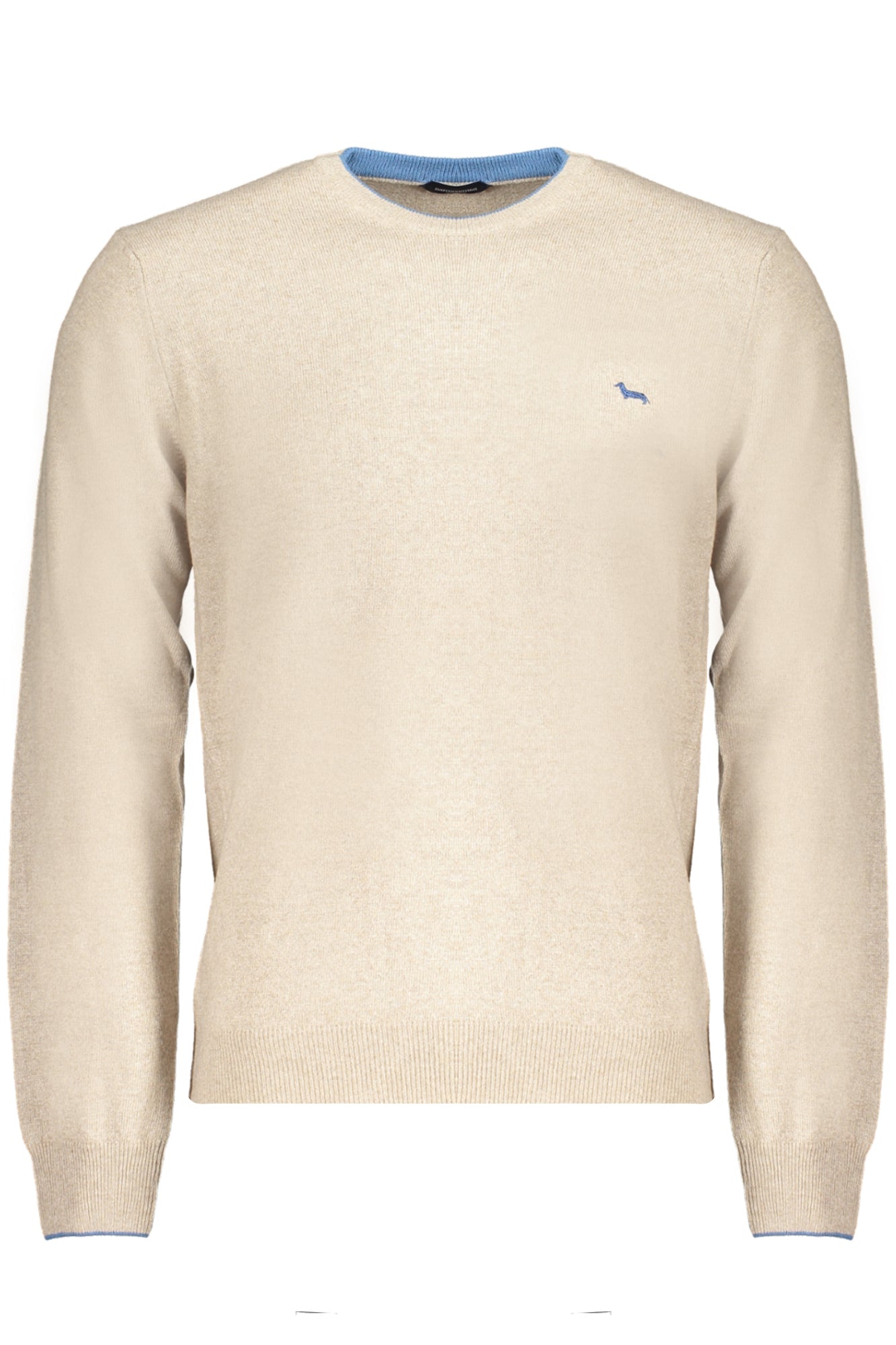 HRM007030187_BE213 – Eleganter Herrenpullover beige mit Kontrastdetails und Stickerei – Größe: S, M, L, XL, 2XL – Farbe: Beige
