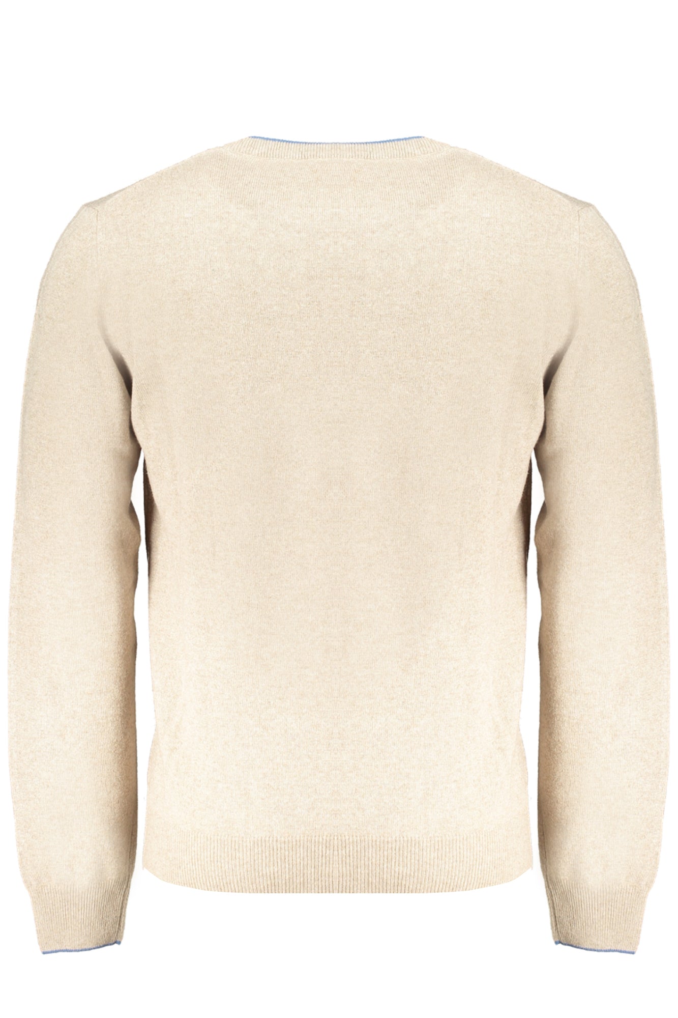 HRM007030187_BE213 – Eleganter Herrenpullover beige mit Kontrastdetails und Stickerei – Größe: S, M, L, XL, 2XL – Farbe: Beige