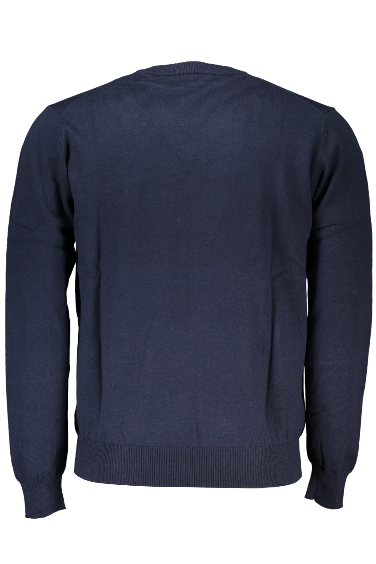HRK013030788_BL801 – Eleganter Herrenpullover Blau mit V-Ausschnitt und Stickerei – Größe: M, L, XL, 2XL, 3XL – Farbe: Blu