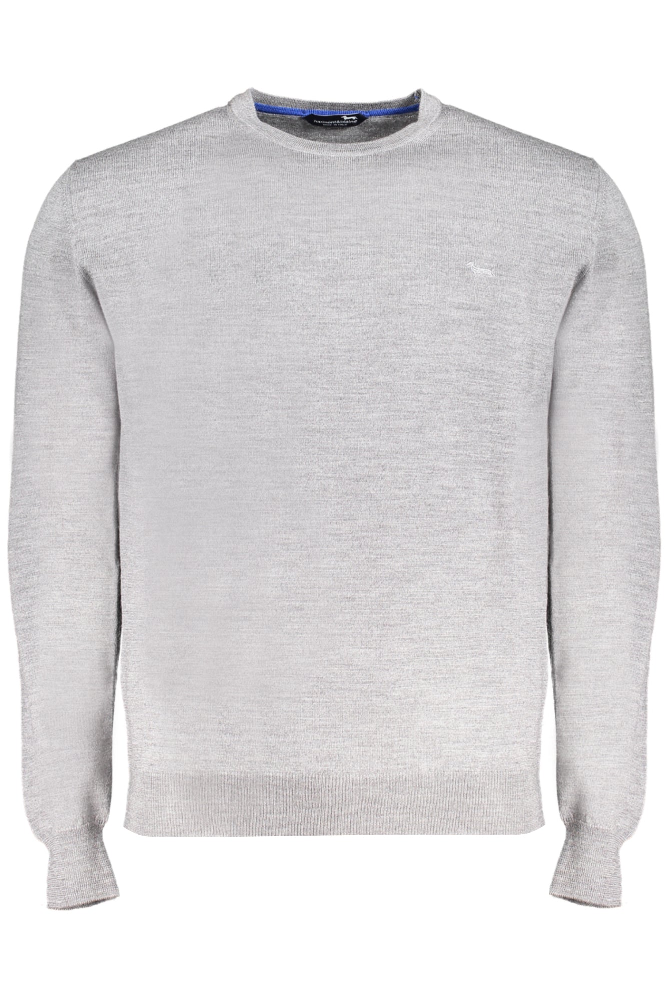 HRM001030478_GR905 – Grauer Herrenpullover aus Jersey mit Rundhals und Stickerei-Detail – Größe: S, M, L, XL, 2XL – Farbe: Grigio
