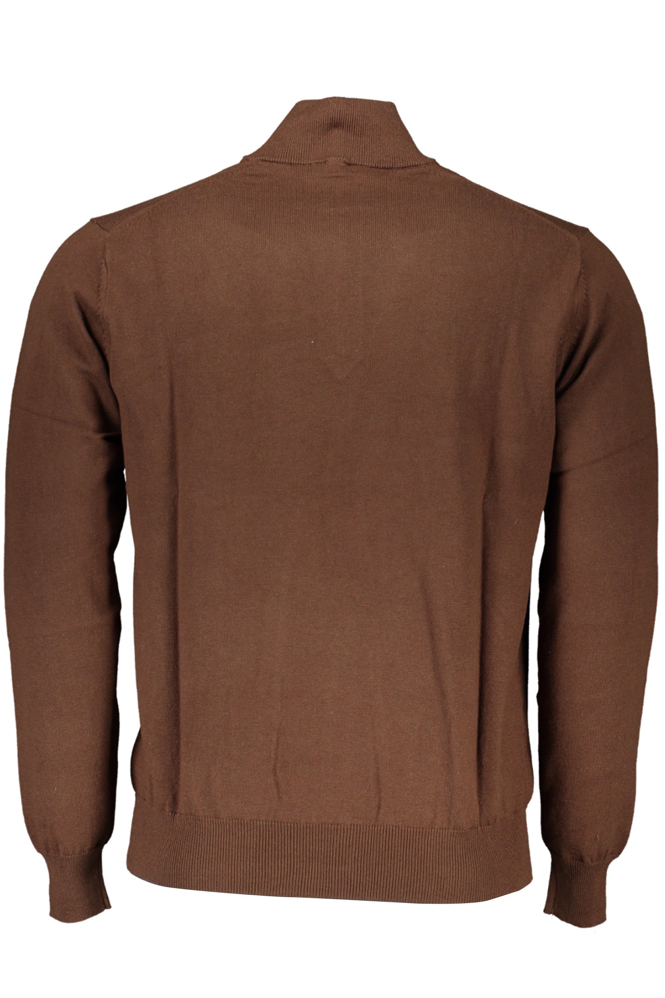 HRK014030788_MA725 – Eleganter Herren-Pullover Braun mit Stickerei - Halb-Reißverschluss – Größe: M, L, XL, 2XL, 3XL – Farbe: Marrone