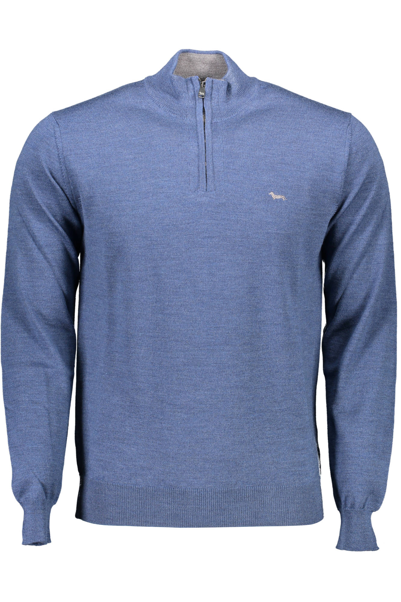 HRG004030478_BLU_856 – Eleganter Herren Rollkragenpullover Blau mit Stickerei & Reißverschluss – Größe: XL, 2XL – Farbe: Blu