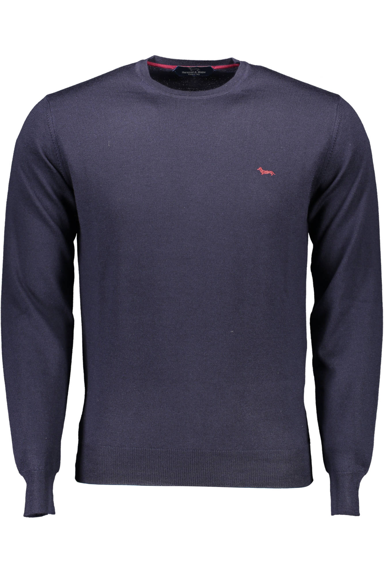 HRG001030478_BLU_801 – Eleganter Herren Pullover Blau mit Rundhalsausschnitt und Logo – Größe: 2XL – Farbe: Blu