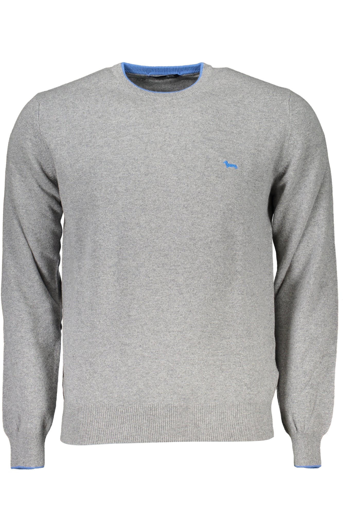 HRK007030187_GR917 – Grauer Herrenpullover mit Rundhals und Kontrastdetails bestellen – Größe: L, XL, 2XL, 3XL – Farbe: Grigio