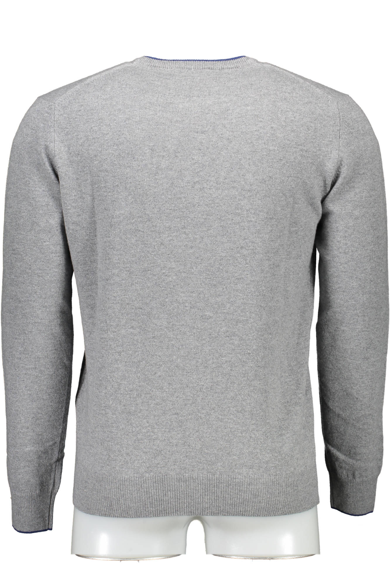 HRG007030187_GRIGIO_917 – Stilvoller grauer Herren-Pullover mit Kontrastdetails und Logo – Größe: XL, 2XL, 3XL – Farbe: Grigio