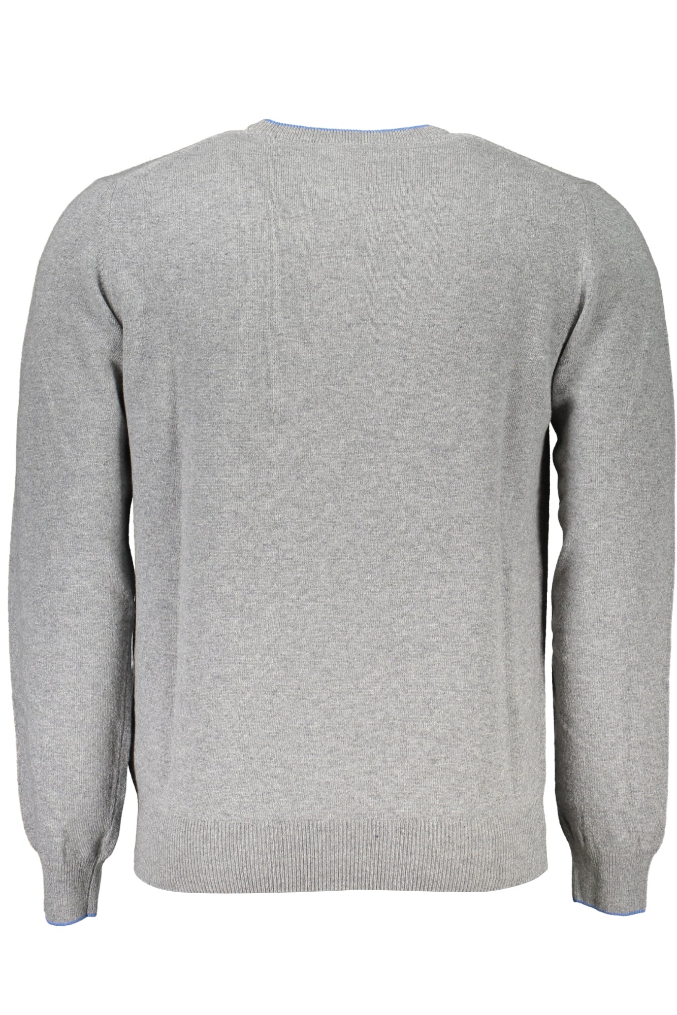 HRK007030187_GR917 – Grauer Herrenpullover mit Rundhals und Kontrastdetails bestellen – Größe: L, XL, 2XL, 3XL – Farbe: Grigio