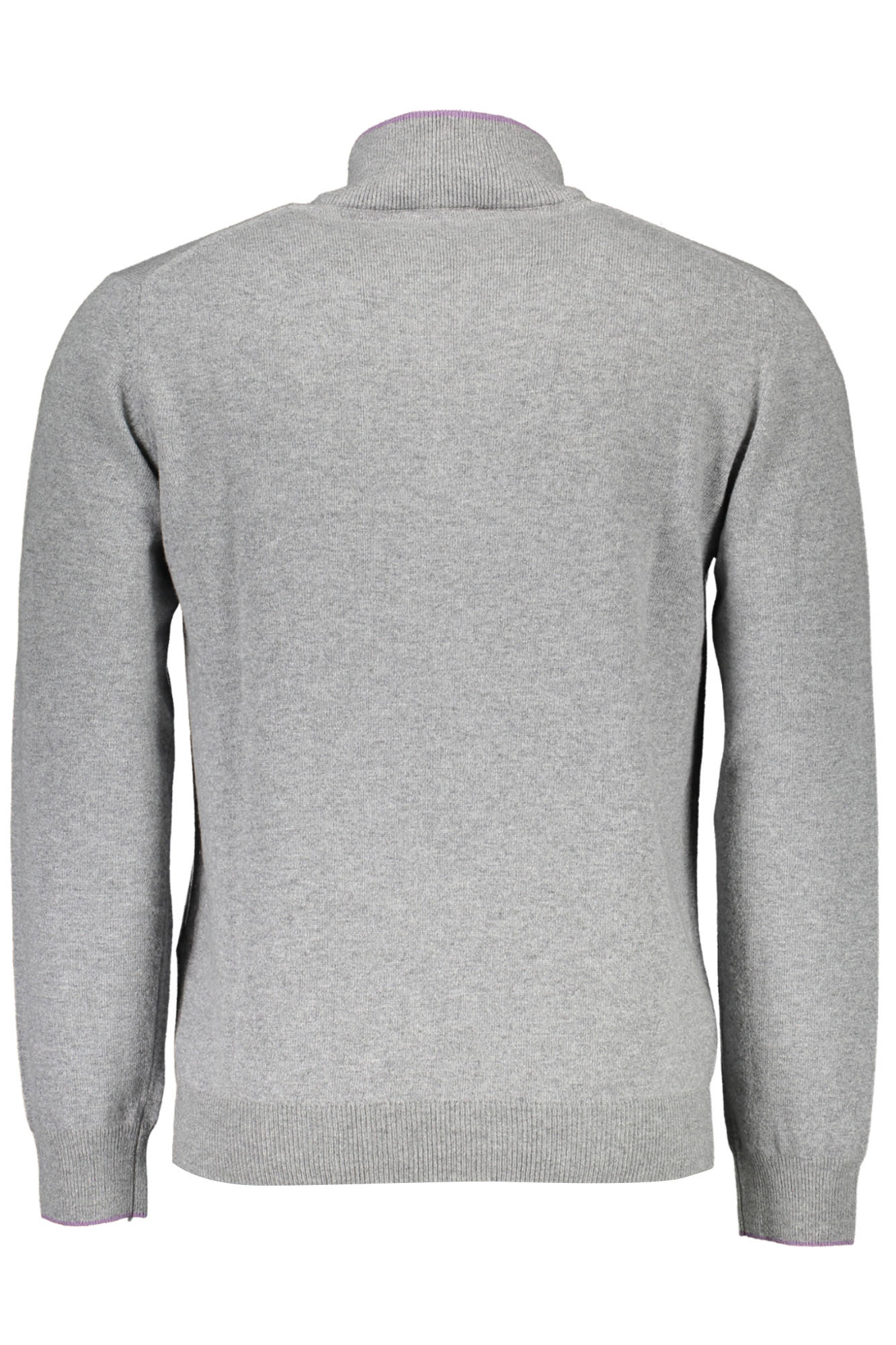HRI444030187_GRIGIO_917 – Eleganter Grauer Herren-Pullover mit Reißverschluss und Stickerei – Größe: S, M, L, XL, 2XL – Farbe: Grigio