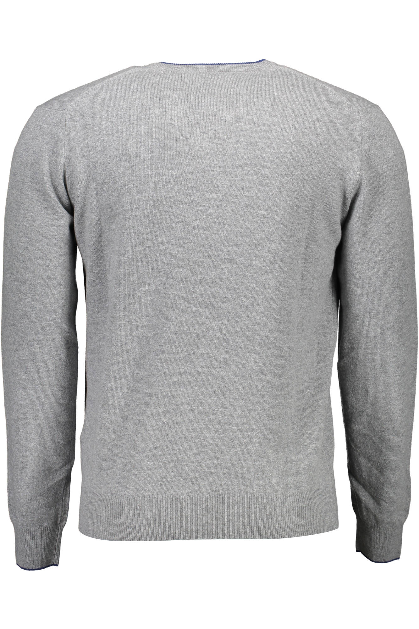 HRG008030187_GRIGIO_917 – Eleganter Herrenpullover in Grau mit V-Ausschnitt und Kontrastdetails – Größe: XL, 2XL, 3XL – Farbe: Grigio