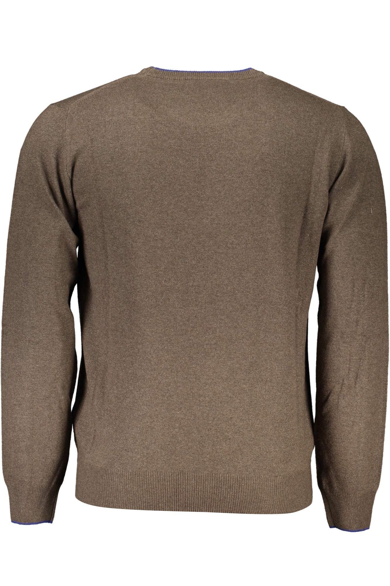 HRK007030187_MA710 – Brauner Herrenpullover mit Rundhals und Kontrastdetails - Elegant & Stilvoll – Größe: M, L, XL, 2XL, 3XL – Farbe: Marrone