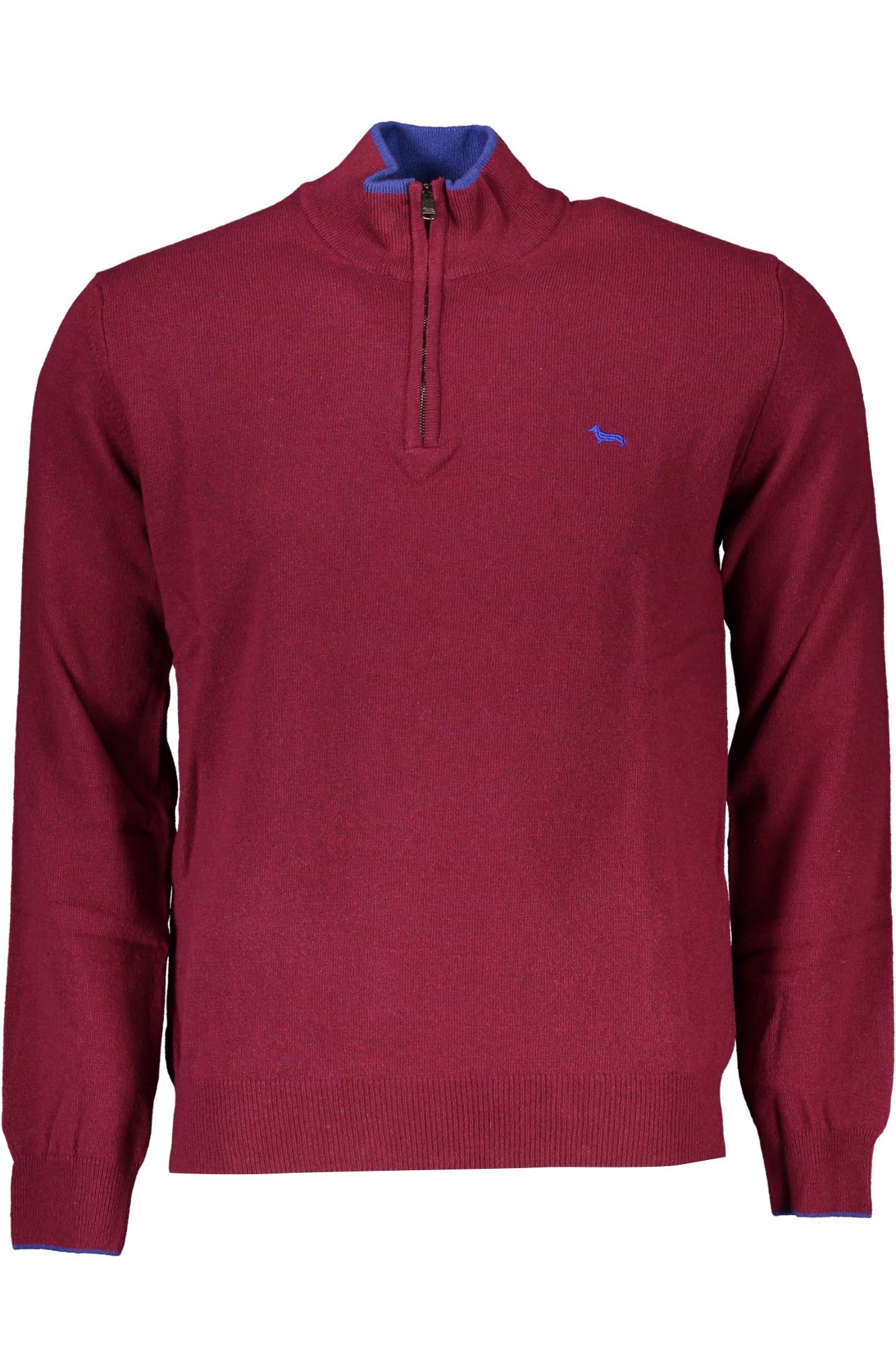 HRK444030187_RO543 – Eleganter roter Herrenpullover mit Reißverschluss und Stickerei – Größe: M, L, XL, 2XL, 3XL – Farbe: Rosso