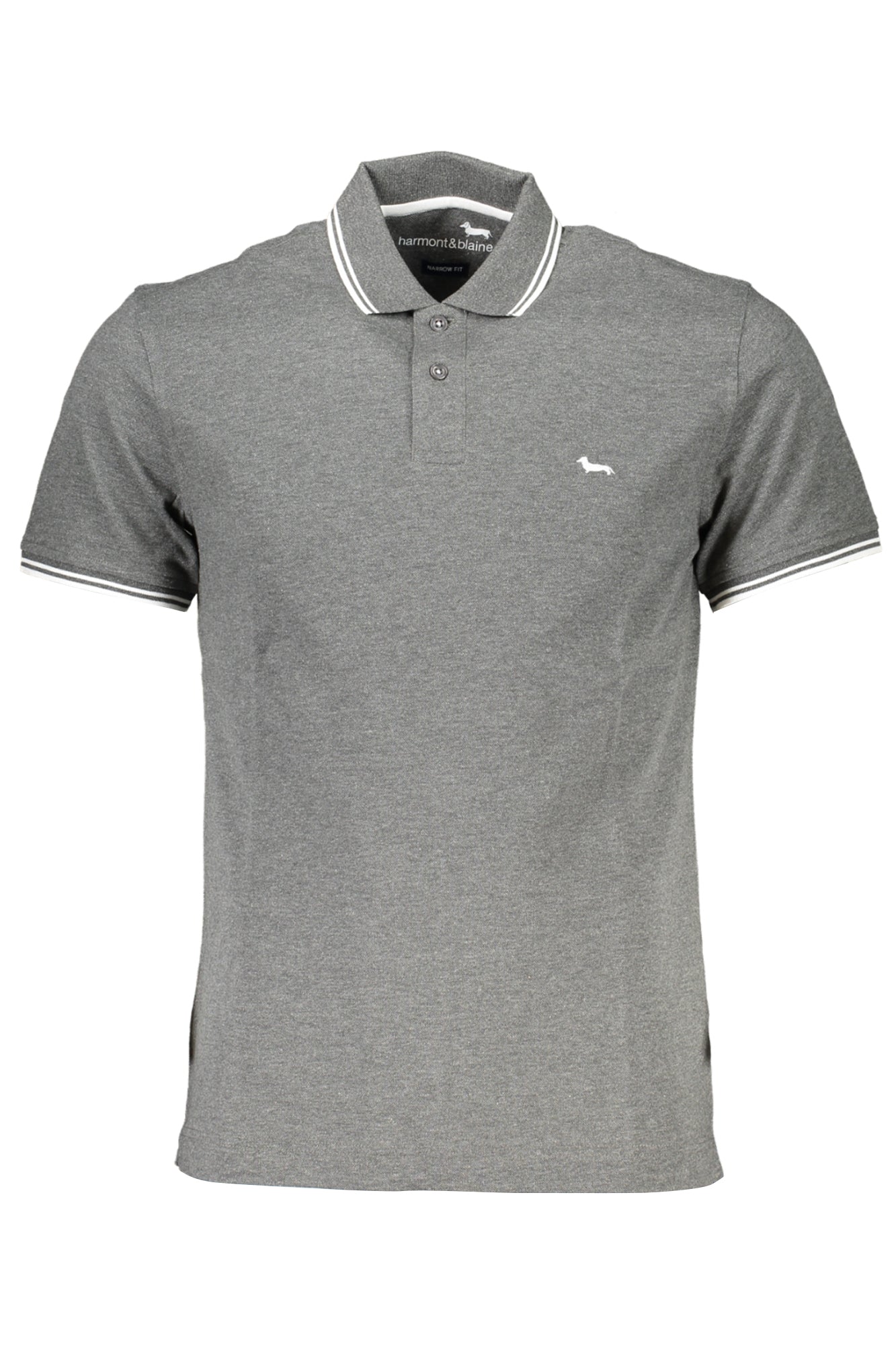 LNK010021148_GR903 – Stilvolles Herren Poloshirt in Grau: Schmal, Kurzarm, Kontrastdetails – Größe: S, M – Farbe: Grigio