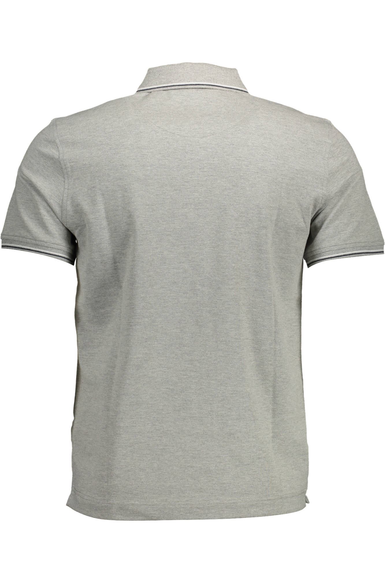 LNH032-020862_GRIGIO_915 – Herren Kurzarm-Poloshirt Grau: Schmale Passform mit Stickerei & Kontrast – Größe: 2XL – Farbe: Grigio