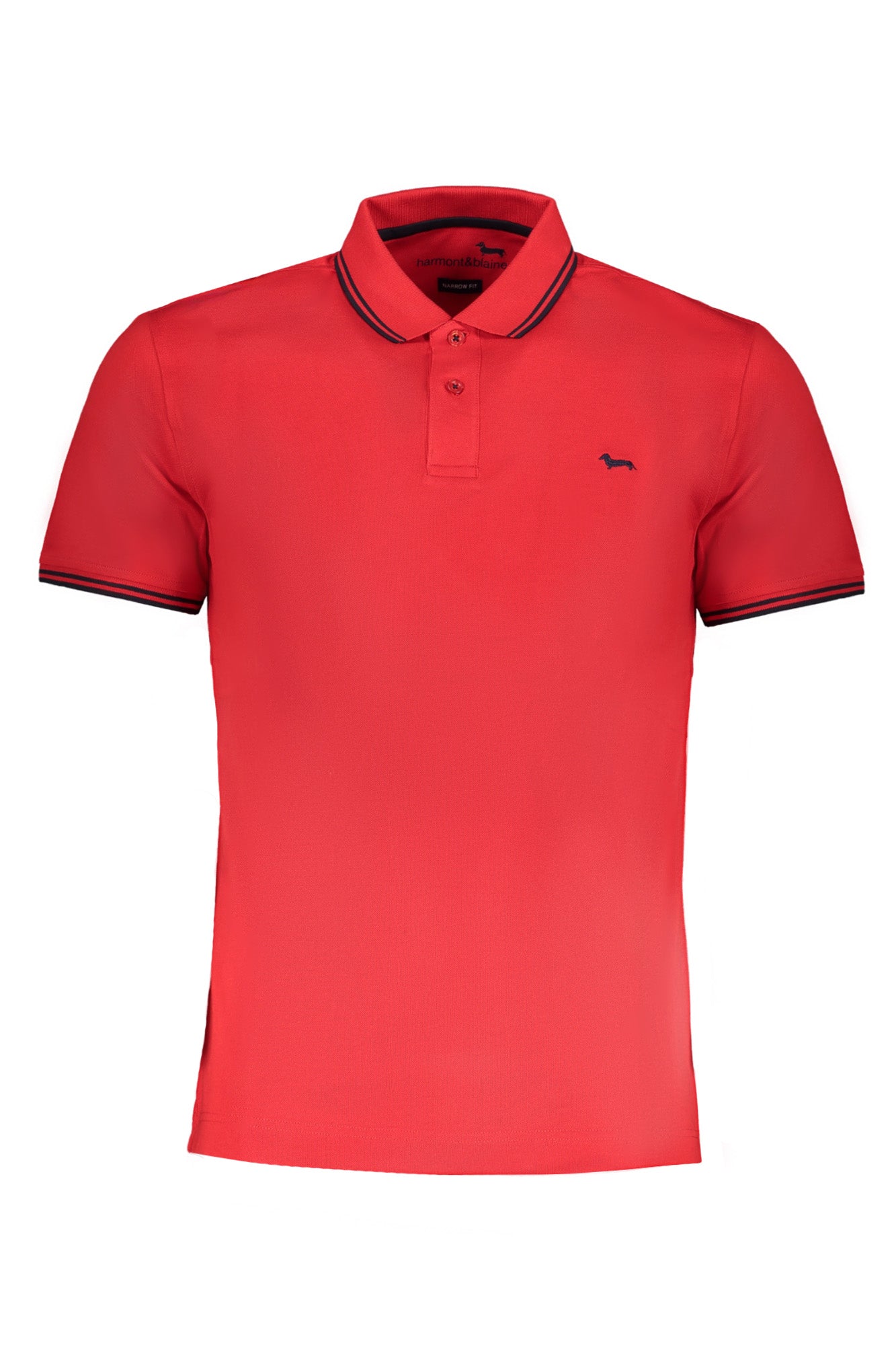 LNL010021148_RO501 – Stilvolles Herren Kurzarm-Polo in Rot mit Logo und Kontrastdetails – Größe: S, M, L, XL, 2XL, 3XL – Farbe: Rosso