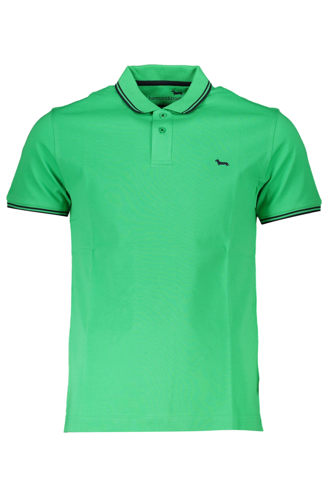 LNL010021148_VE646 – Grünes Kurzarm-Poloshirt für Herren – Schmal, mit Kontrastdetails – Größe: S, M, L, XL, 2XL – Farbe: Verde