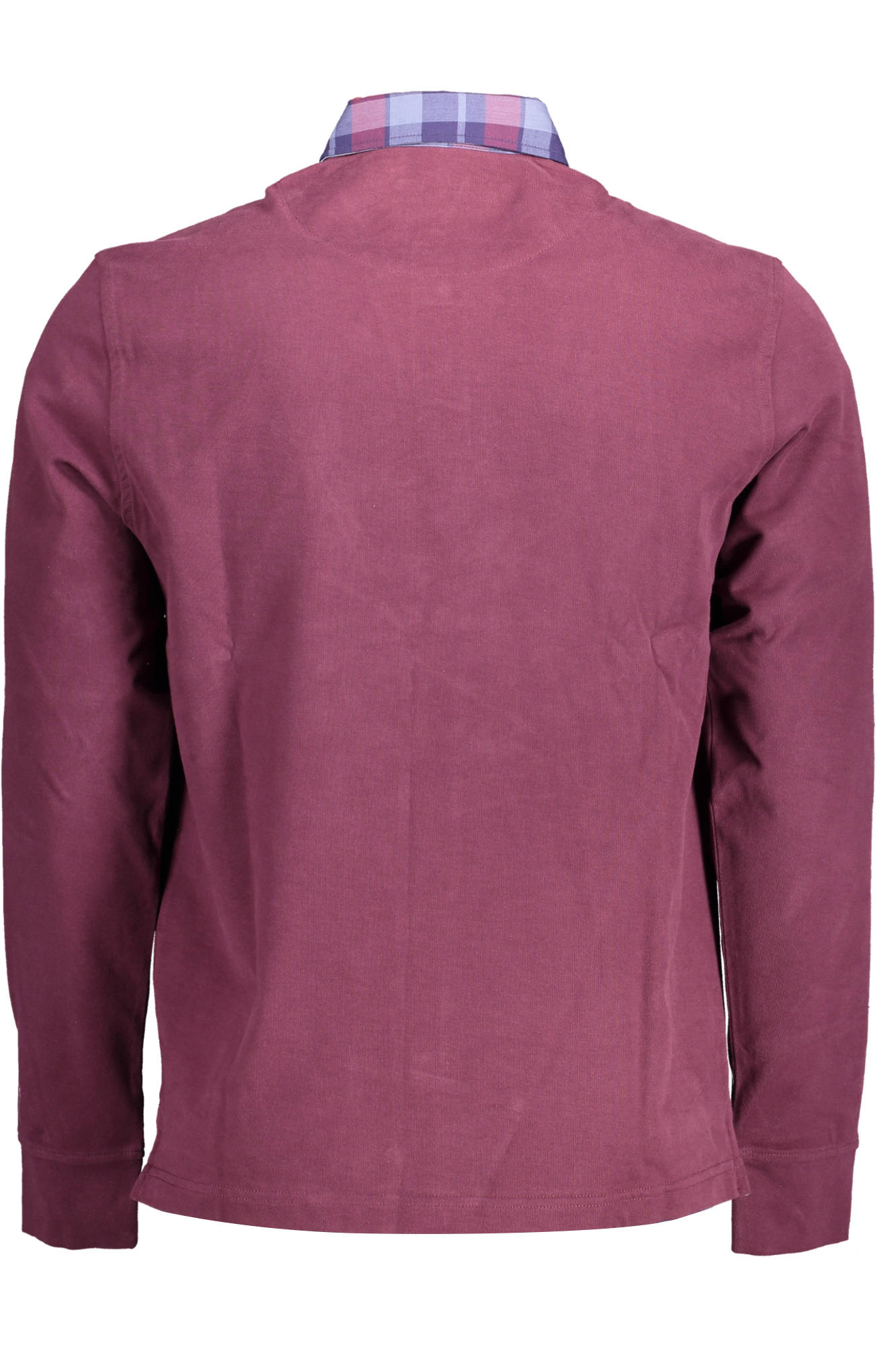 LRI001020314S02_VIOLA_537 – Elegantes lila Herren-Langarm-Poloshirt mit Kontrast und Stickerei – Größe: S, L – Farbe: Viola