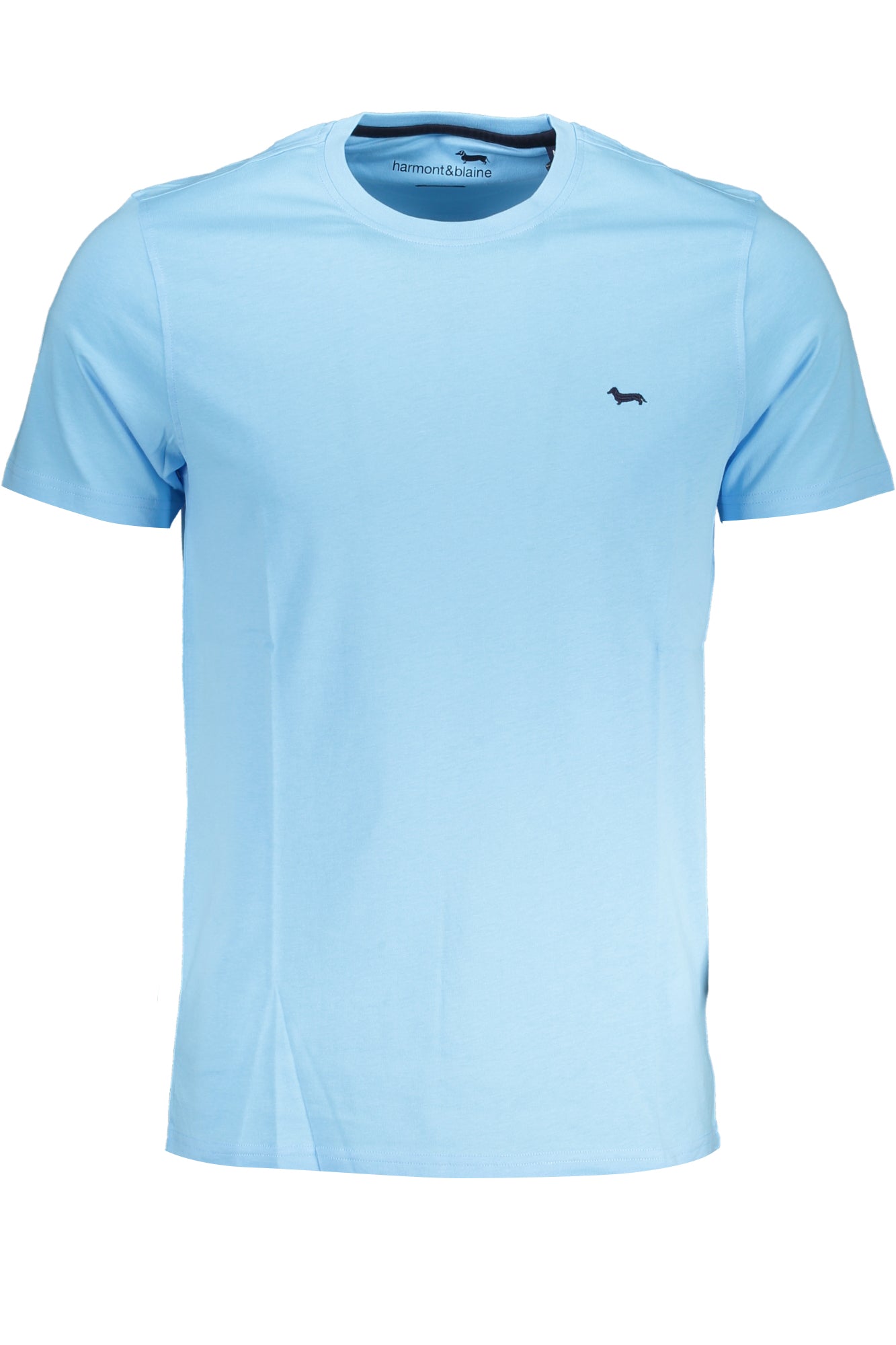 INL001021223_AZ849 – Blaues Herren Kurzarm T-Shirt mit Stickerei – Schmale Passform – Größe: Standard