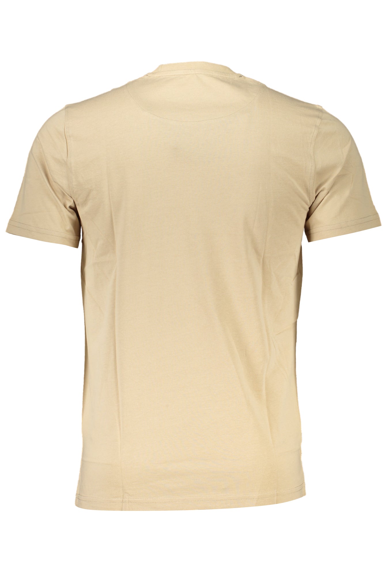 INK001021223_BE226 – Schickes Herren T-Shirt in Beige mit Stickerei und Rundhalsausschnitt – Größe: XL, 2XL – Farbe: Beige