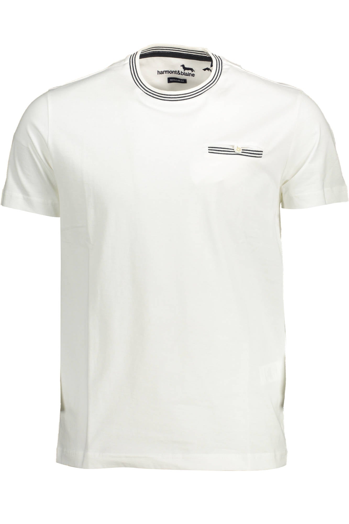 IRH150-021152_BIANCO_106 – Weißes Herren T-Shirt Regular Fit mit Tasche & Kontrasten – Größe: L, XL, 2XL – Farbe: Bianco