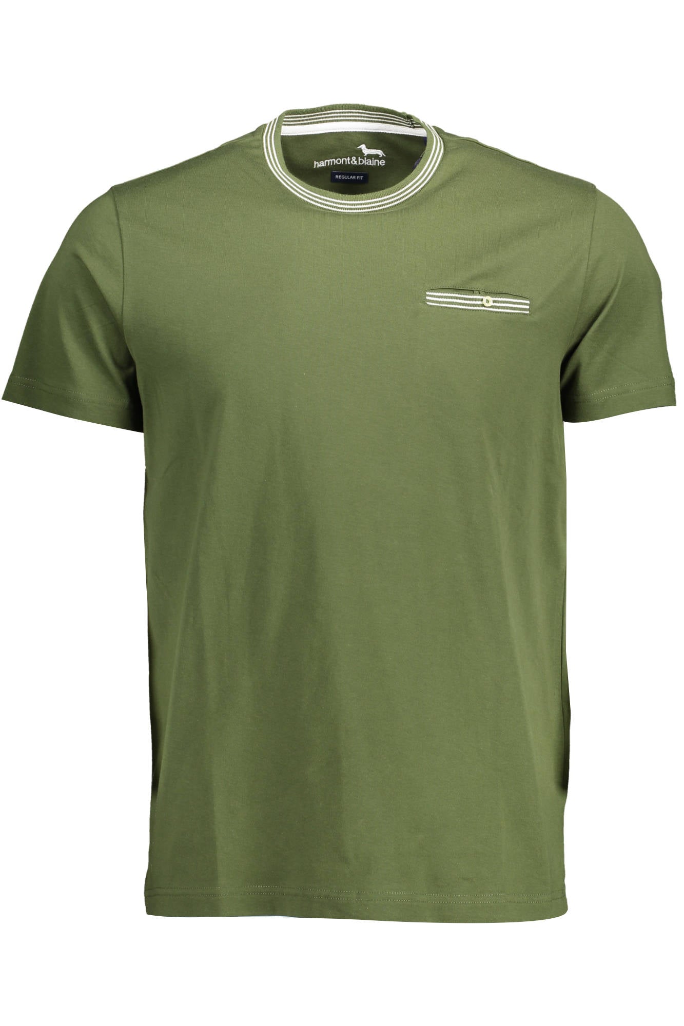IRH150-021152_VERDE_629 – Stilvolles grünes Herren T-Shirt mit Brusttasche und Logo-Akzent – Größe: M, L, XL, 2XL, 3XL – Farbe: Verde