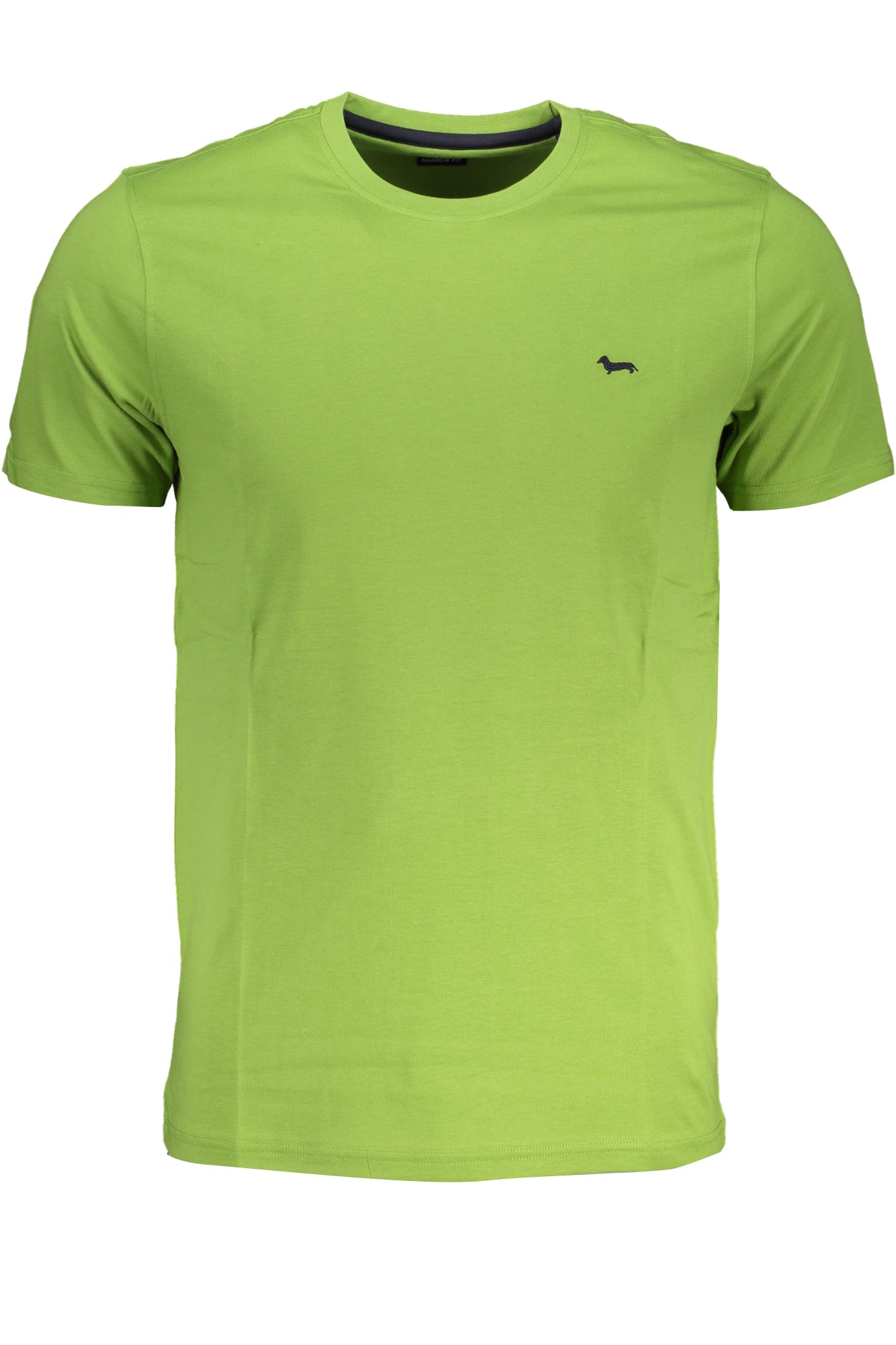INL001021223_VE600 – Grünes Herren Kurzarm-Shirt, schmaler Schnitt, mit Stickerei-Logo – Größe: S, M, L, XL, 2XL – Farbe: Verde