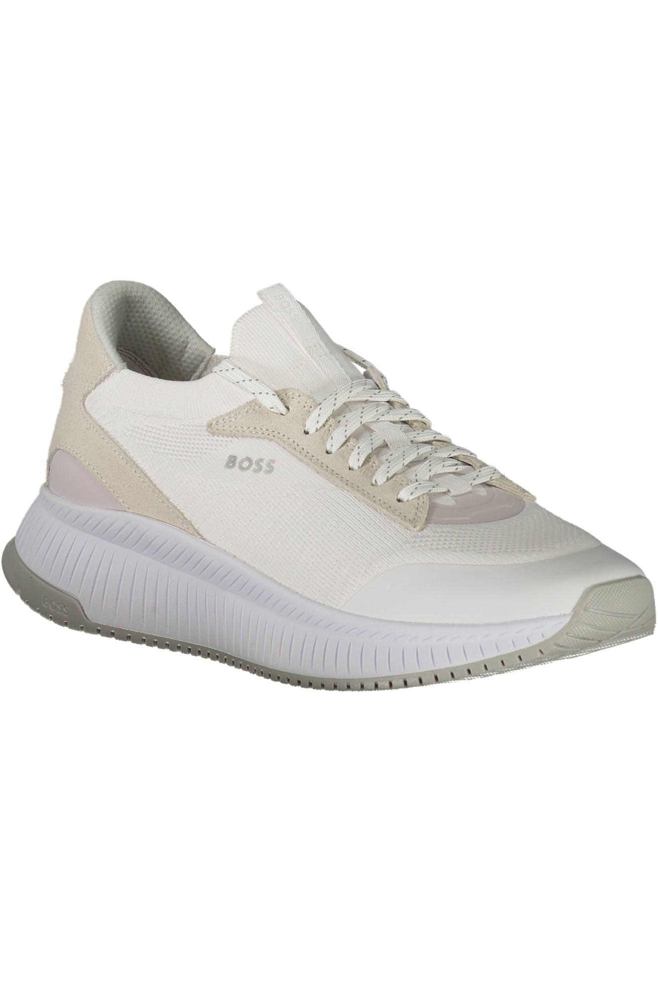 50523113TTNMEVO_BI100 – Weiße Herrensneaker mit Kontrastdetails und Schnürsenkeln – Größe: 40, 42, 43, 45, 39, 41, 44 – Farbe: Bianco
