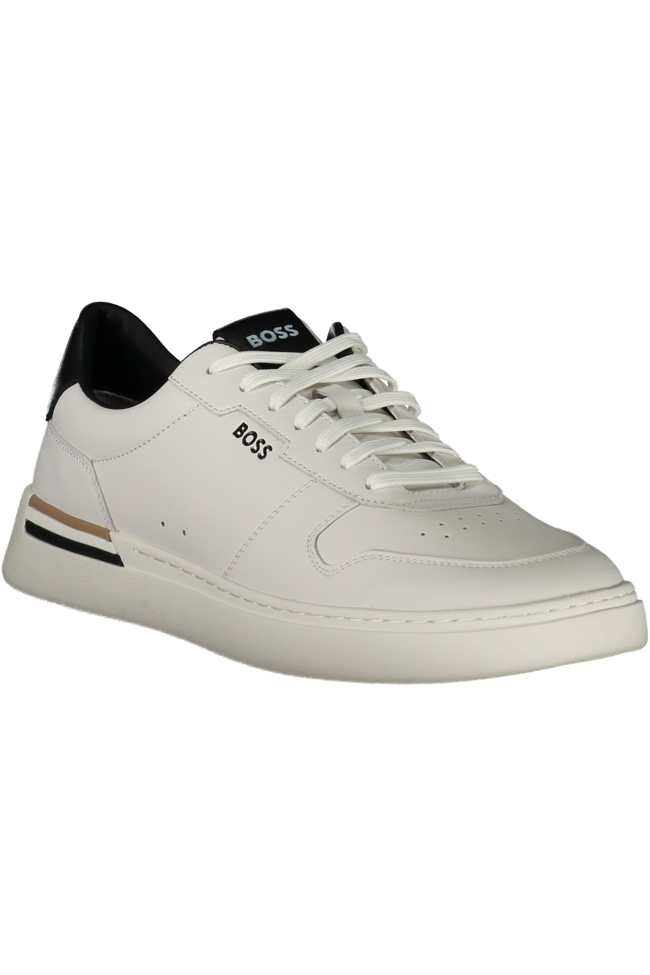 50542538CLINTTENN_BI140 – Eleganter Herrensneaker: Weiß mit Kontrastdetails und Schnürung – Größe: 39, 40, 41, 42, 43, 45, 44 – Farbe: Bianco