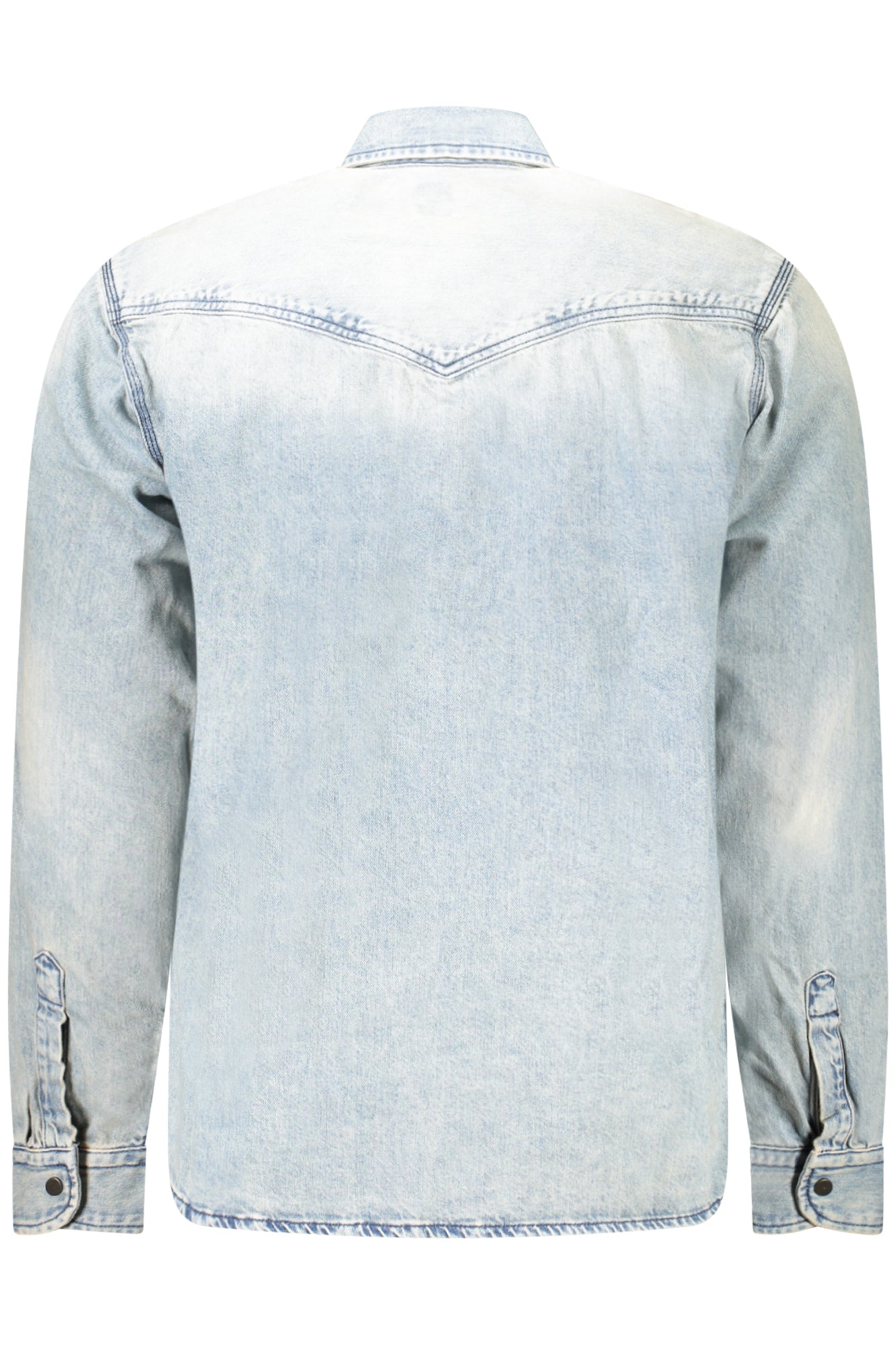 50513227LEBOP2_AZ463 – Elegantes Herren-Jeanshemd Blau mit Italienischem Kragen und Taschen – Größe: L, M, S – Farbe: Azzurro