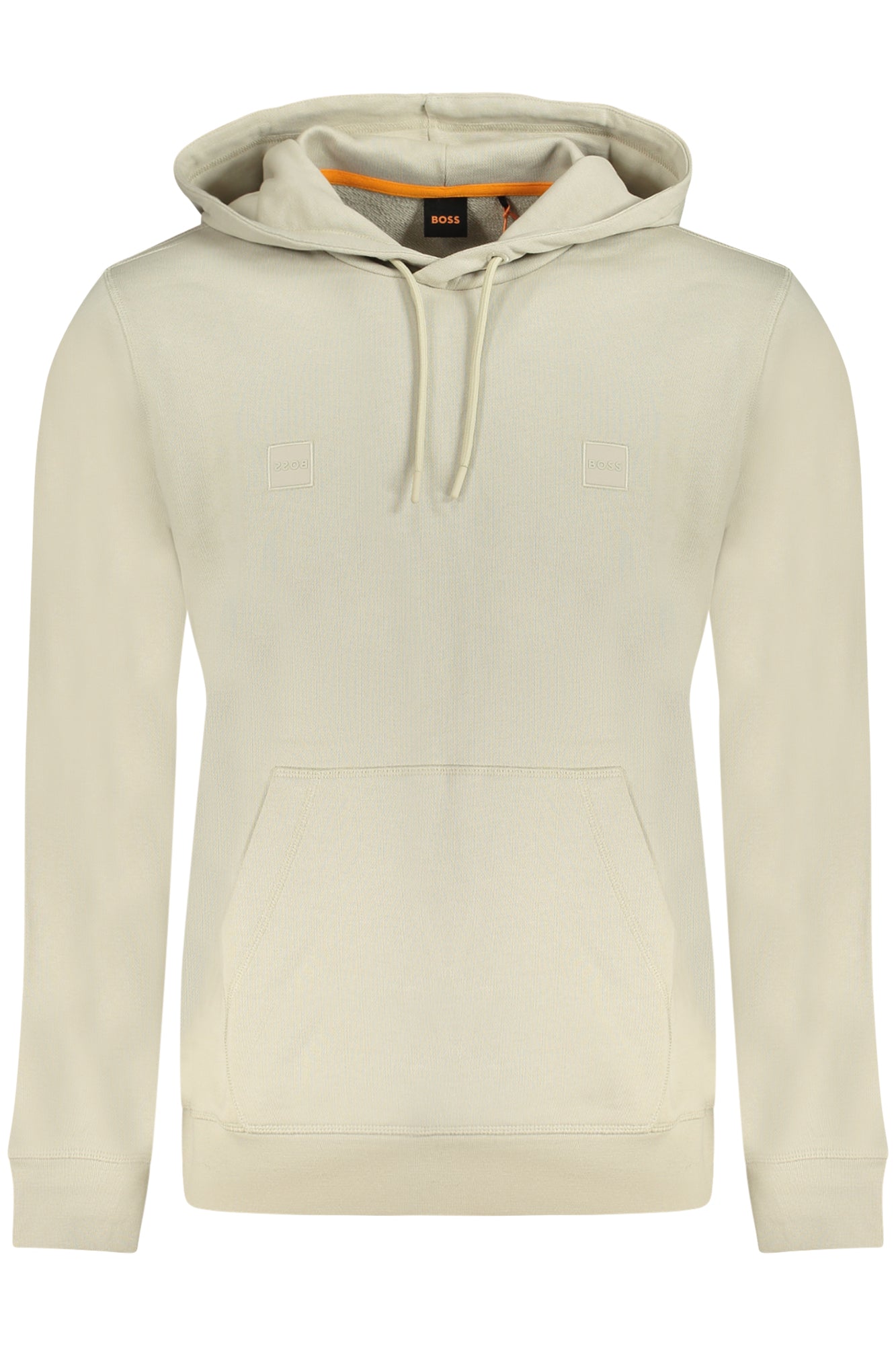 50509314WETALK_BE271 – Beiger Herren-Pullover: Langarm-Hoodie mit Stickerei & Tasche – Größe: S, M, L, XL, 2XL, 3XL – Farbe: Beige