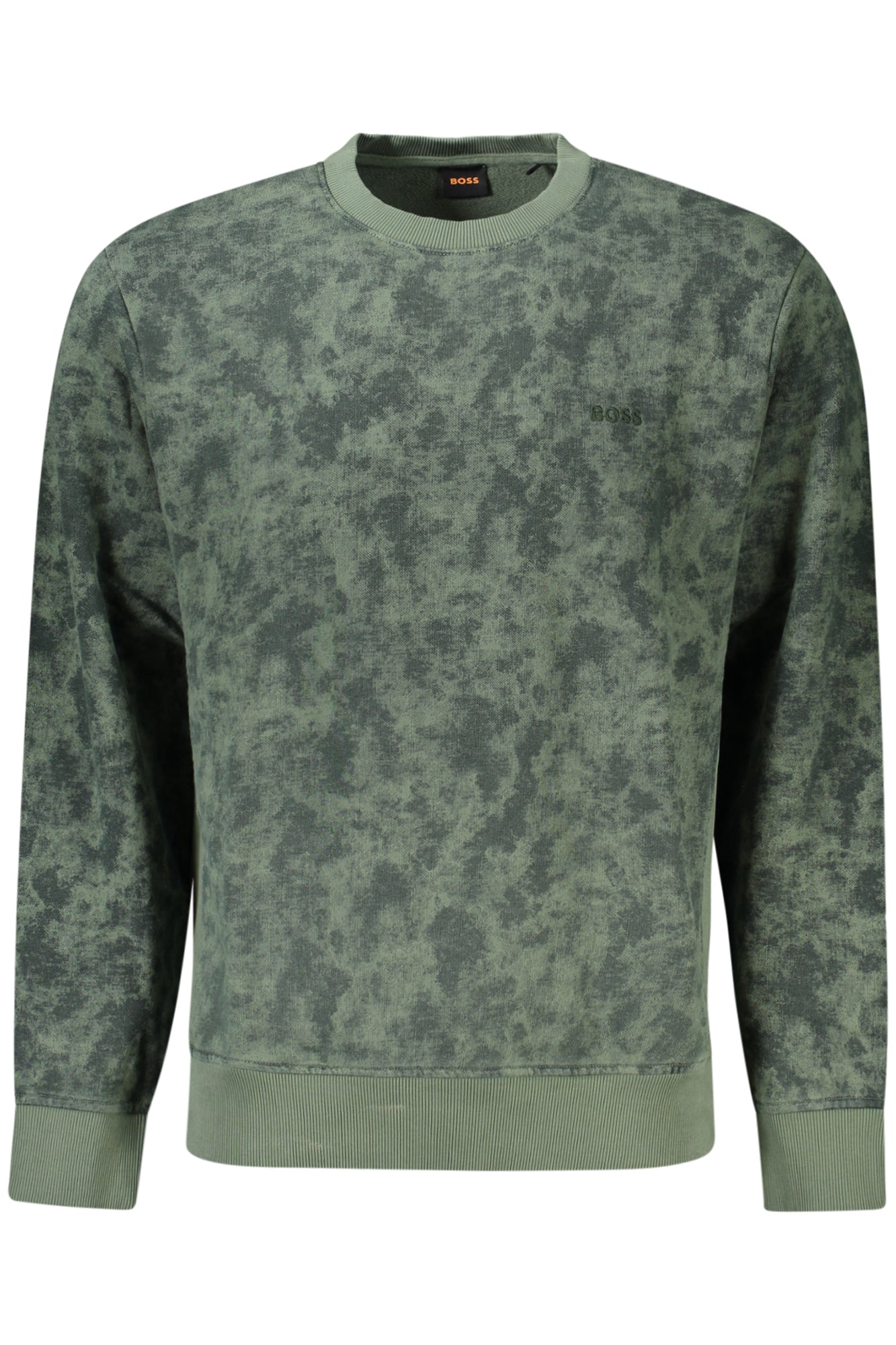 50519168WECAMOOVER_VE341 – Grünes Herren Sweatshirt ohne Reißverschluss - Stickerei & Kontrastdetails – Größe: S, M, L, XL, 2XL – Farbe: Verde