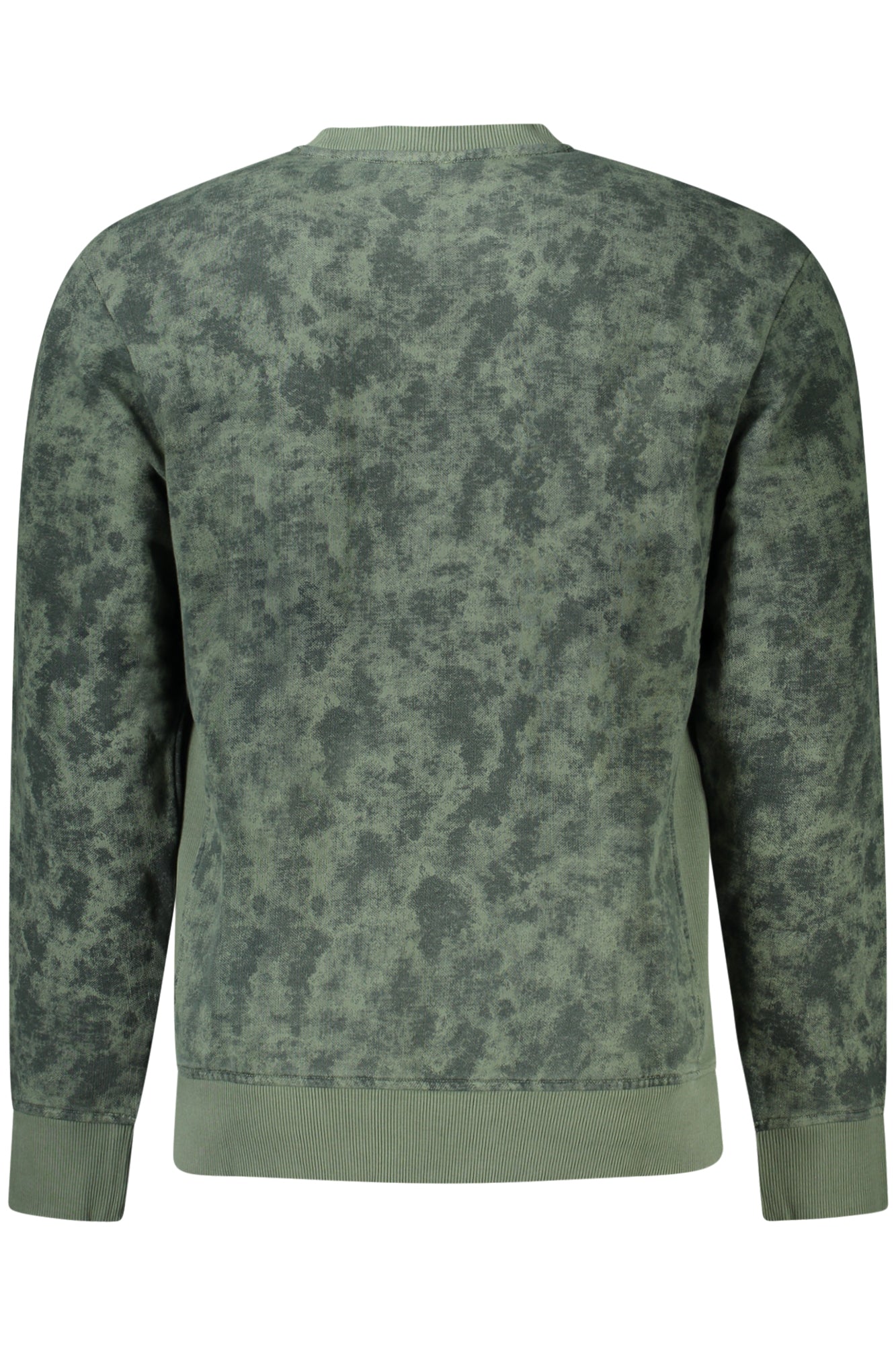 50519168WECAMOOVER_VE341 – Grünes Herren Sweatshirt ohne Reißverschluss - Stickerei & Kontrastdetails – Größe: S, M, L, XL, 2XL – Farbe: Verde