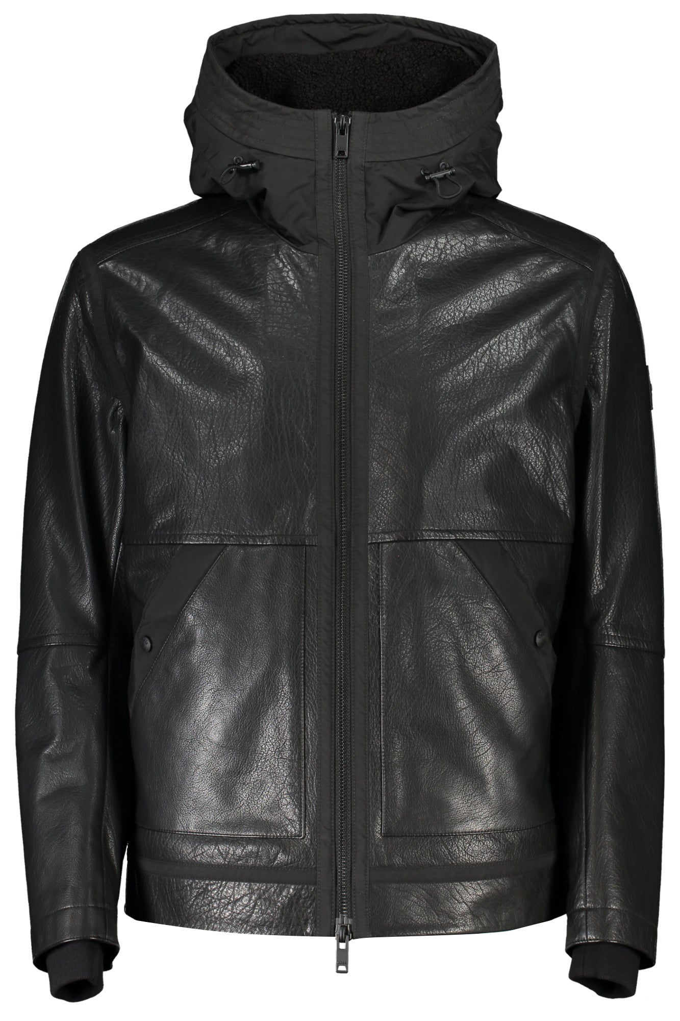 50498509_NE001 – Stylische Herrenjacke Schwarz mit Kapuze - Umweltfreundlich & Gefüttert – Größe: 46, 48 – Farbe: Nero