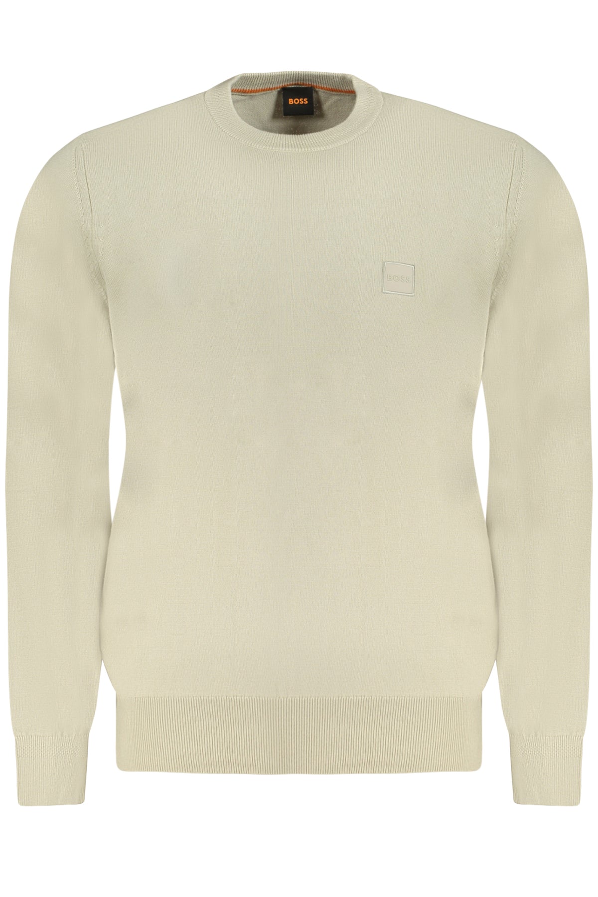 50527583KANOVANOS_BE271 – Beiger Herrenpullover mit Logo und Applikation aus regenerierter Baumwolle – Größe: S, M, L, XL, 2XL, 3XL – Farbe: Beige