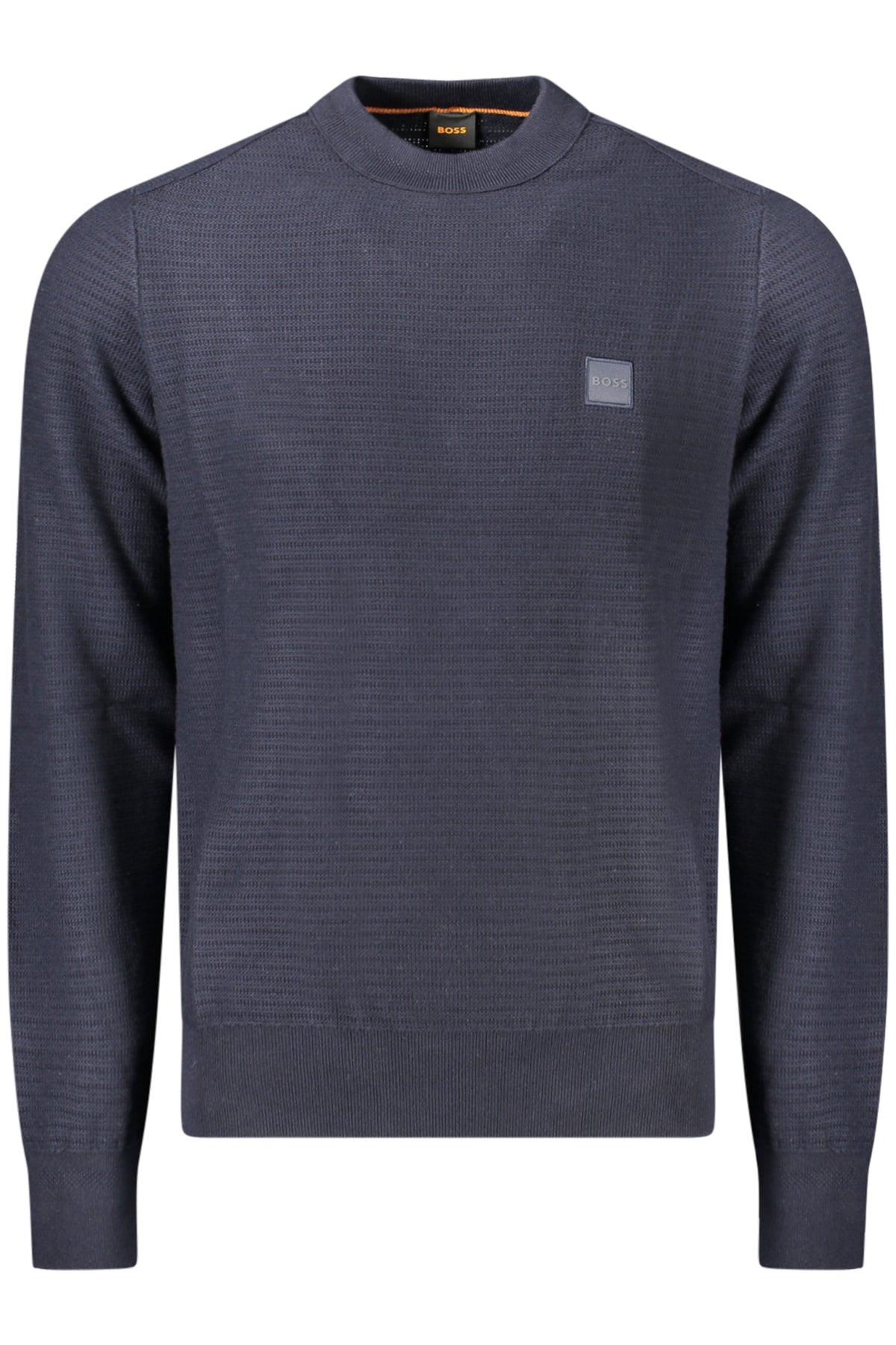 50527584ANIONS_BL404 – Eleganter Herrenpullover in Blau - Langarm, Rundhals, mit Applikation – Größe: S, M, L, XL, 2XL – Farbe: Blu