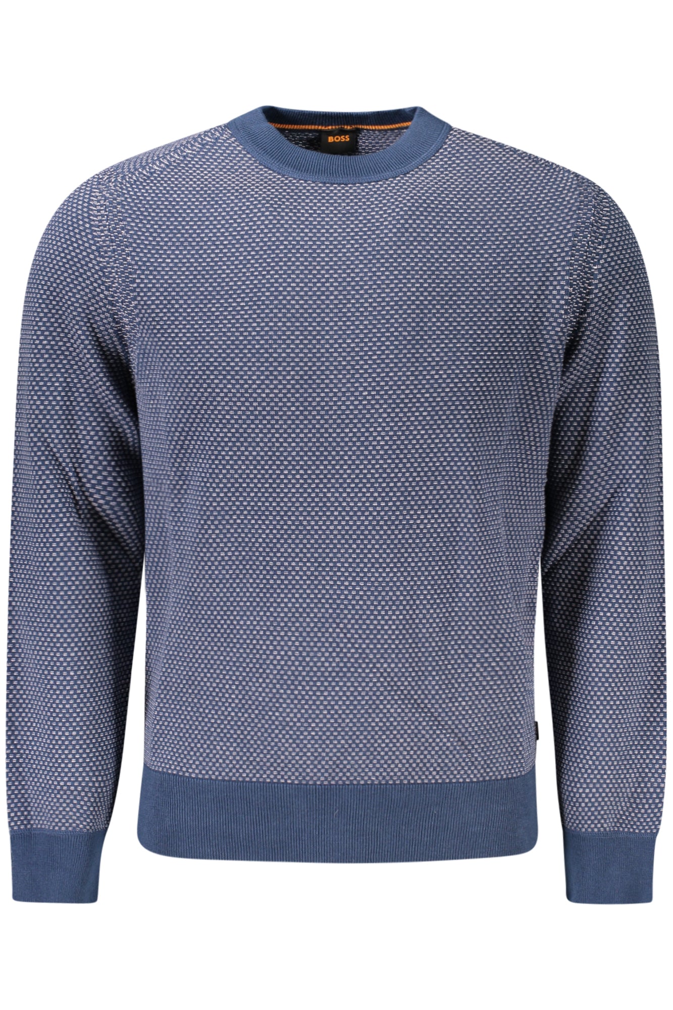 50519081KAPOKSI_BL464 – Eleganter Herrenpullover in Blau mit Kontrastdetails und Rundhalsausschnitt – Größe: S, M, L, XL, 2XL – Farbe: Blu