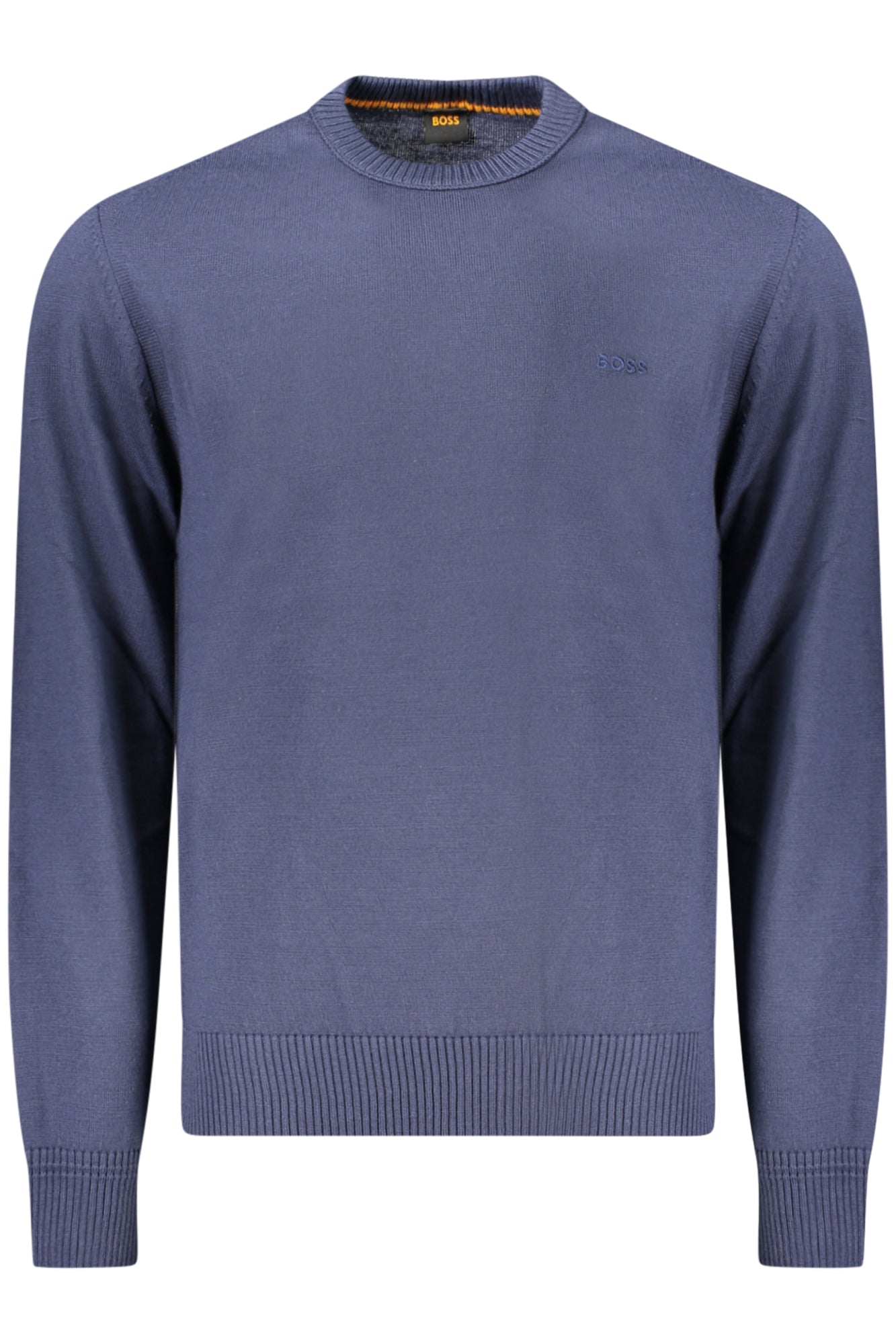 50501762AVACC_BL464 – Eleganter Herrenpullover: Blau, langärmlig, Rundhals & Stickerei – Größe: M, L, XL, 2XL – Farbe: Blu