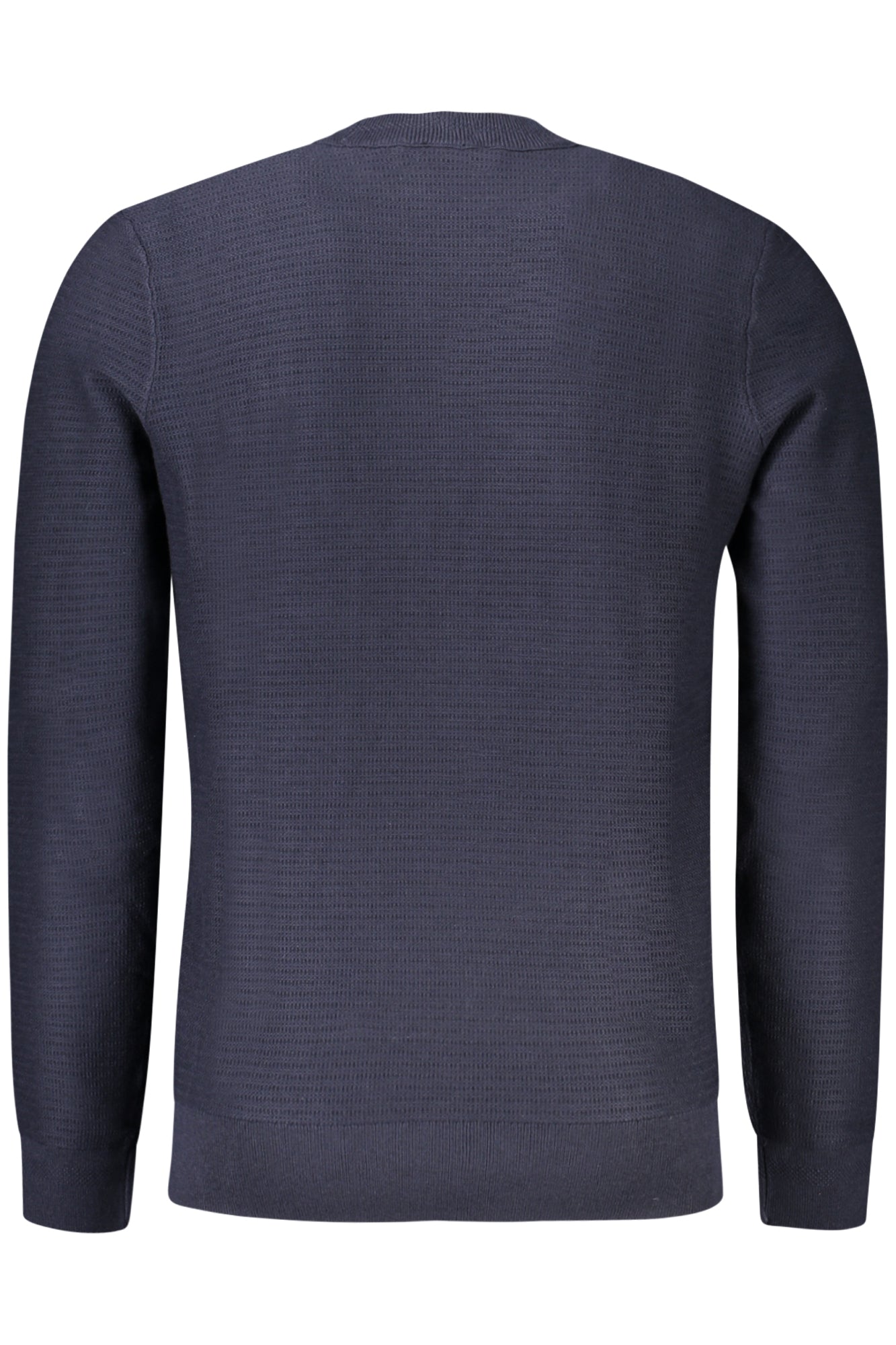50495784ANION_BL404 – Eleganter blauer Herrenpullover mit Kontrastdetails und Applikation – Größe: S, XL, M, L, 3XL – Farbe: Blu
