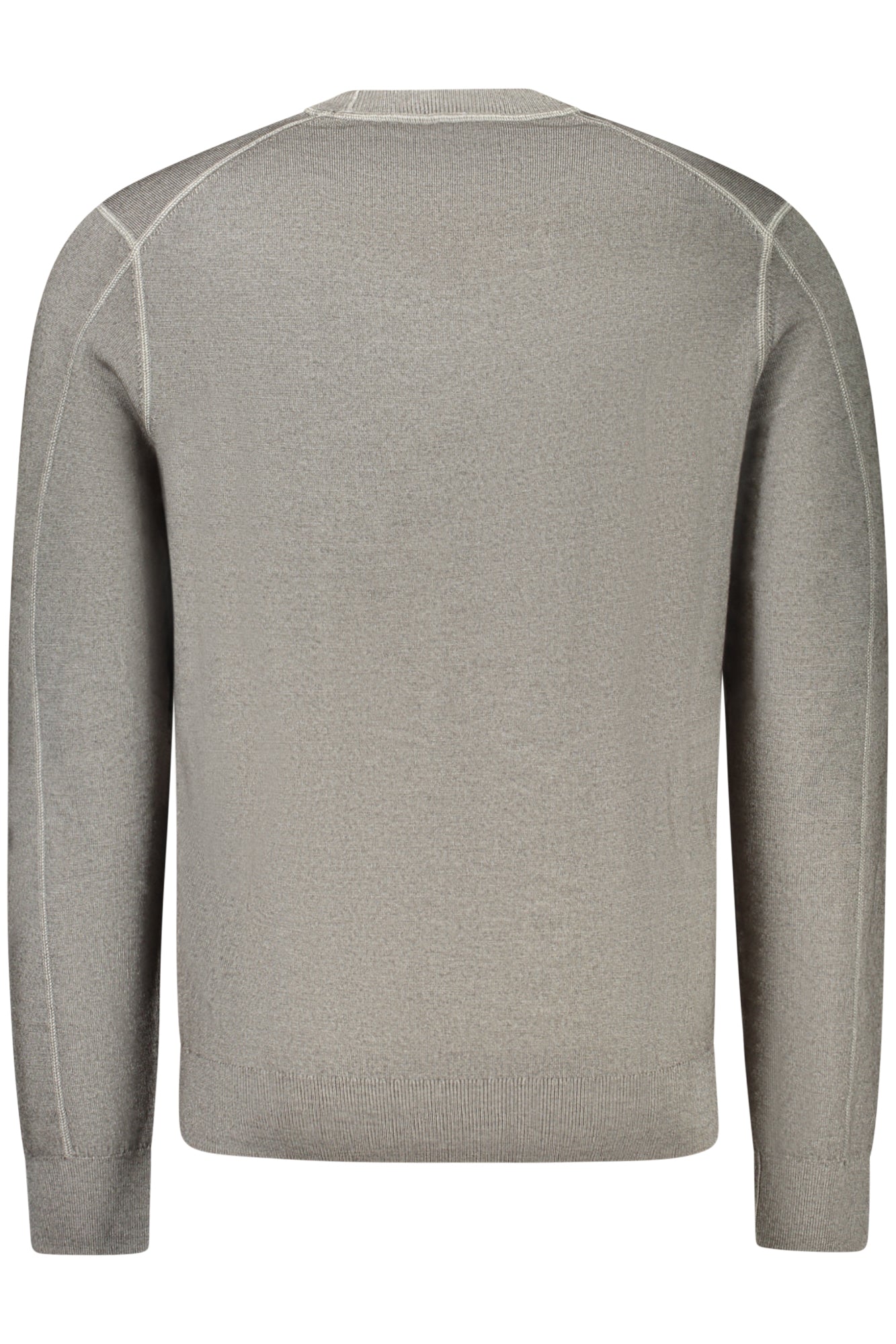 50527334ASTEFANO_GR076 – Eleganter Grauer Herrenpullover: Langarm & Rundhals mit Stickerei – Größe: S, M, L, XL, 2XL – Farbe: Grigio