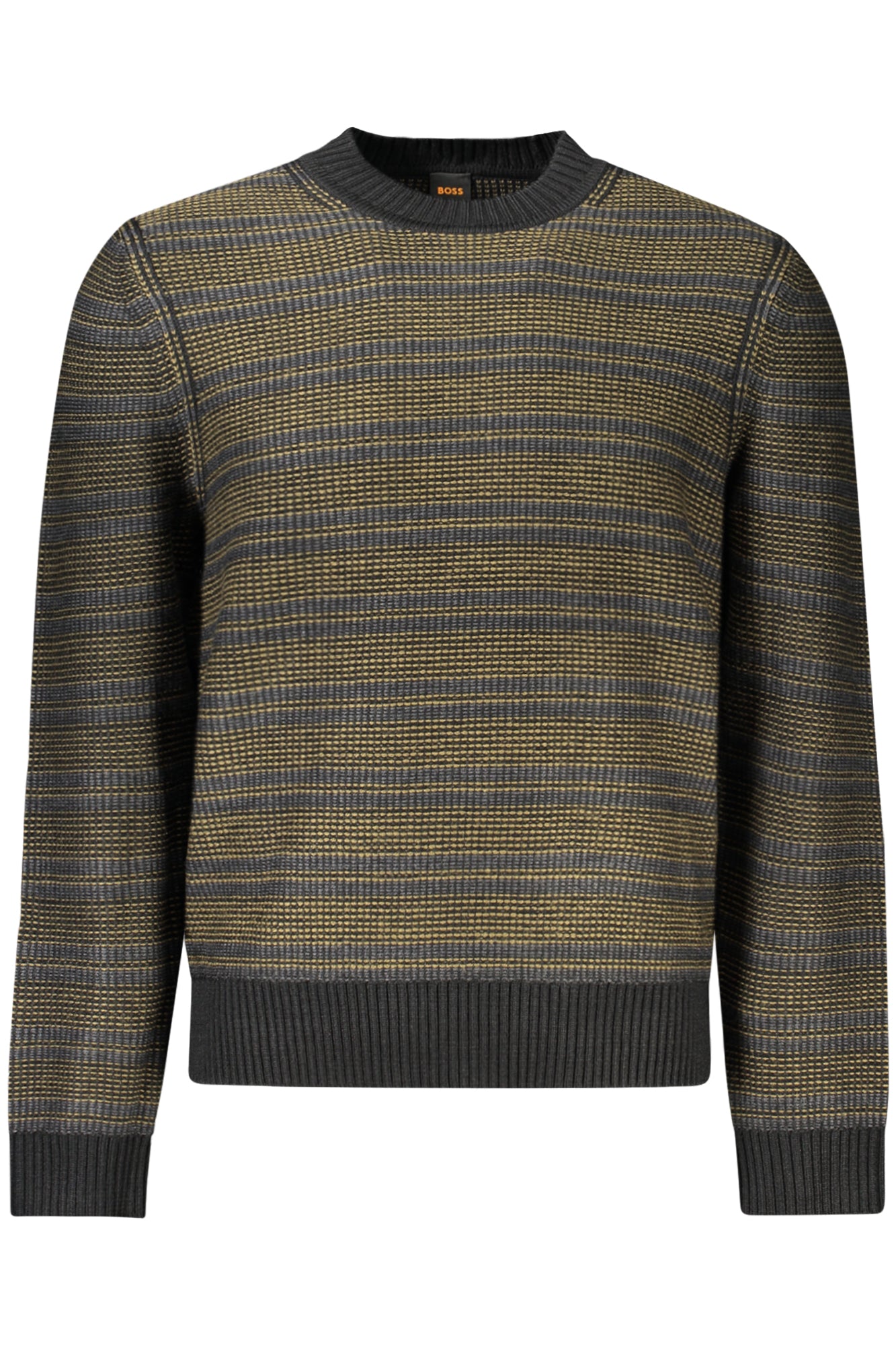 50523539AMODERO_NE001 – Eleganter schwarzer Herrenpullover mit Kontrastdetails und Rundhals – Größe: S, M, L, XL, 2XL – Farbe: Nero