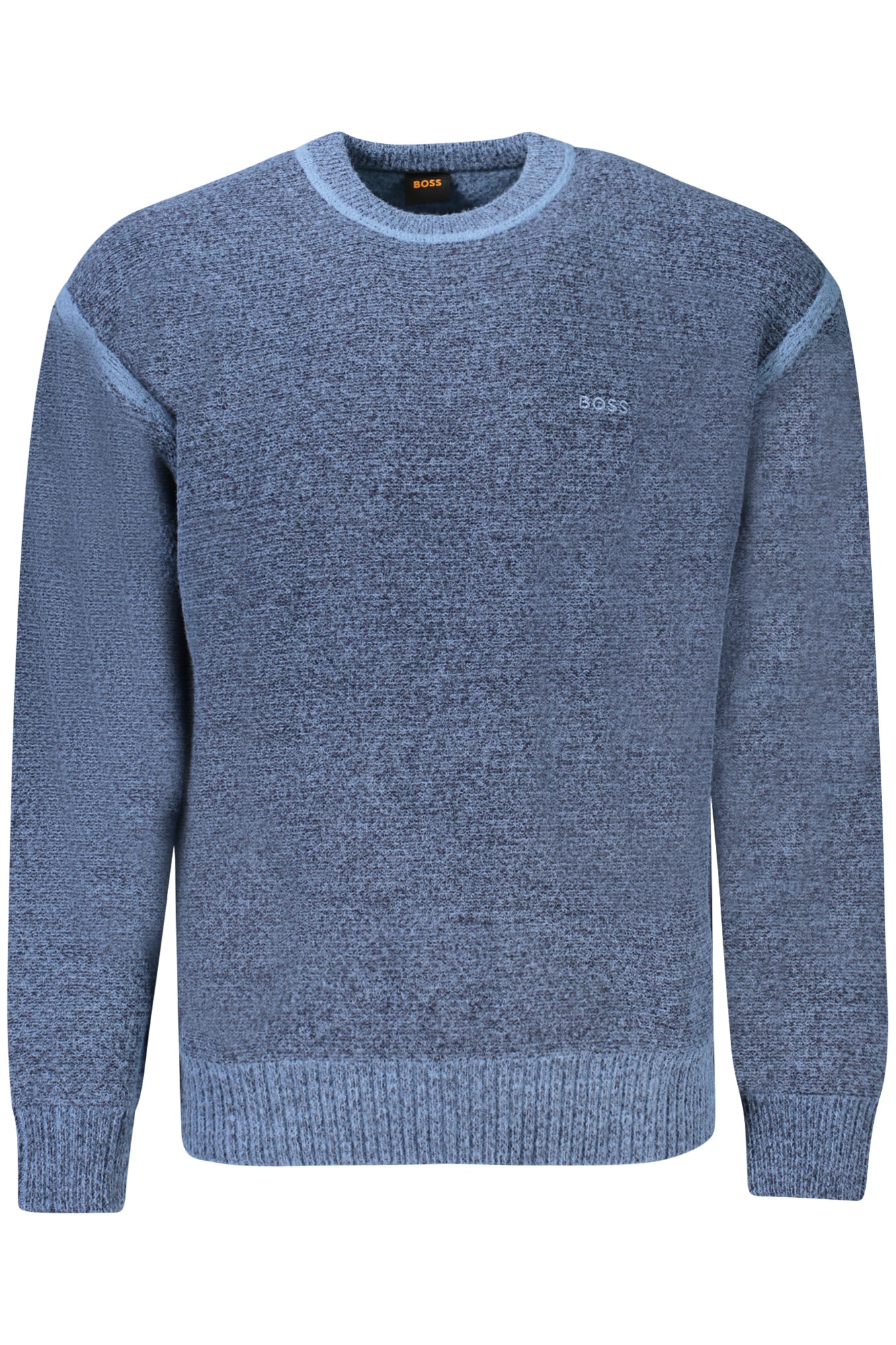 50523582KLUNA_BL404 – Eleganter Herrenpullover in Blau mit Kontrastdetails und Stickerei – Größe: S, L, 2XL, M, XL – Farbe: Blu