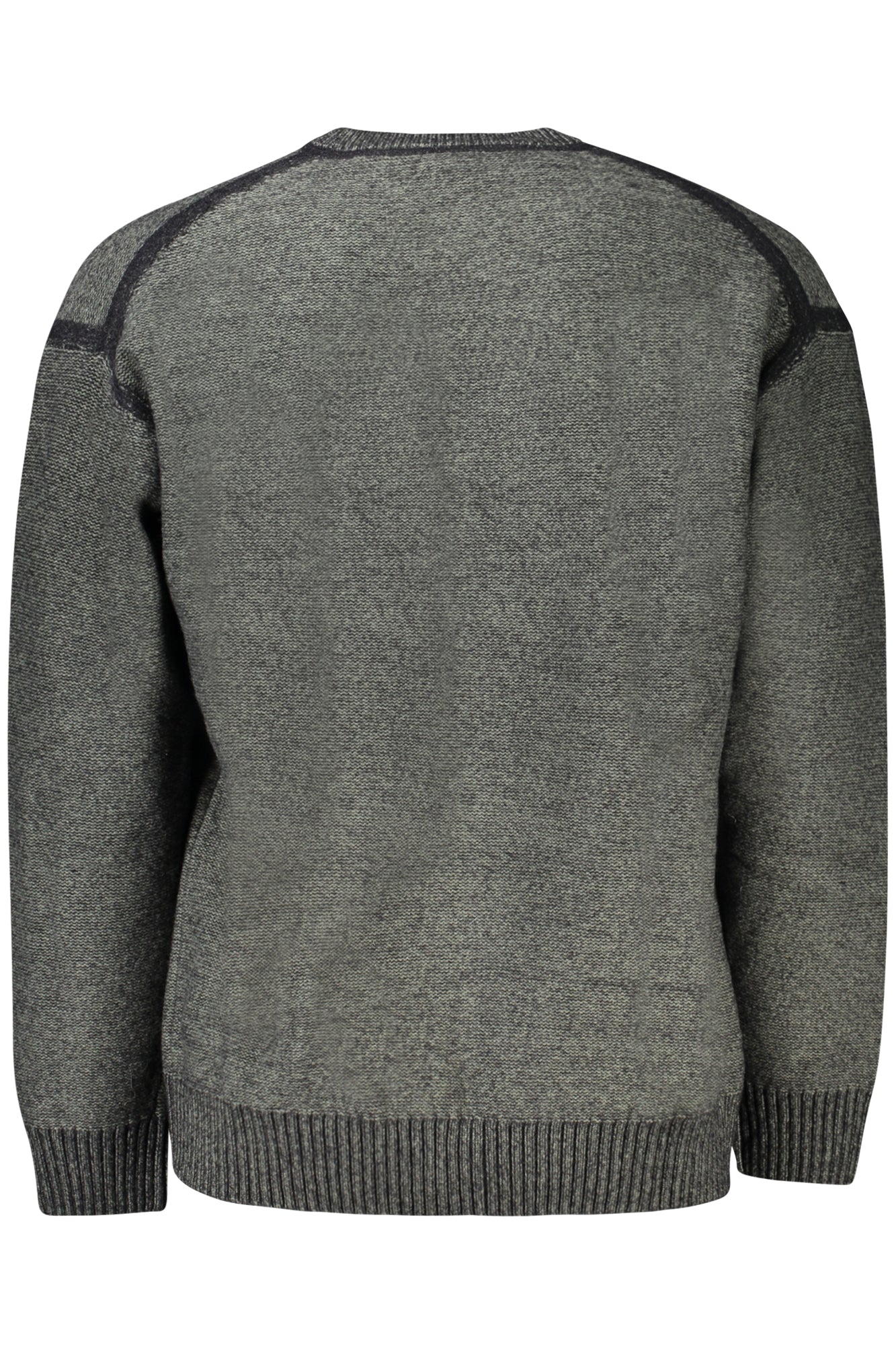50523582KLUNA_GR001 – Eleganter grauer Herrenpullover mit Kontrastdetails und Stickerei – Größe: XL, 2XL, L – Farbe: Grigio