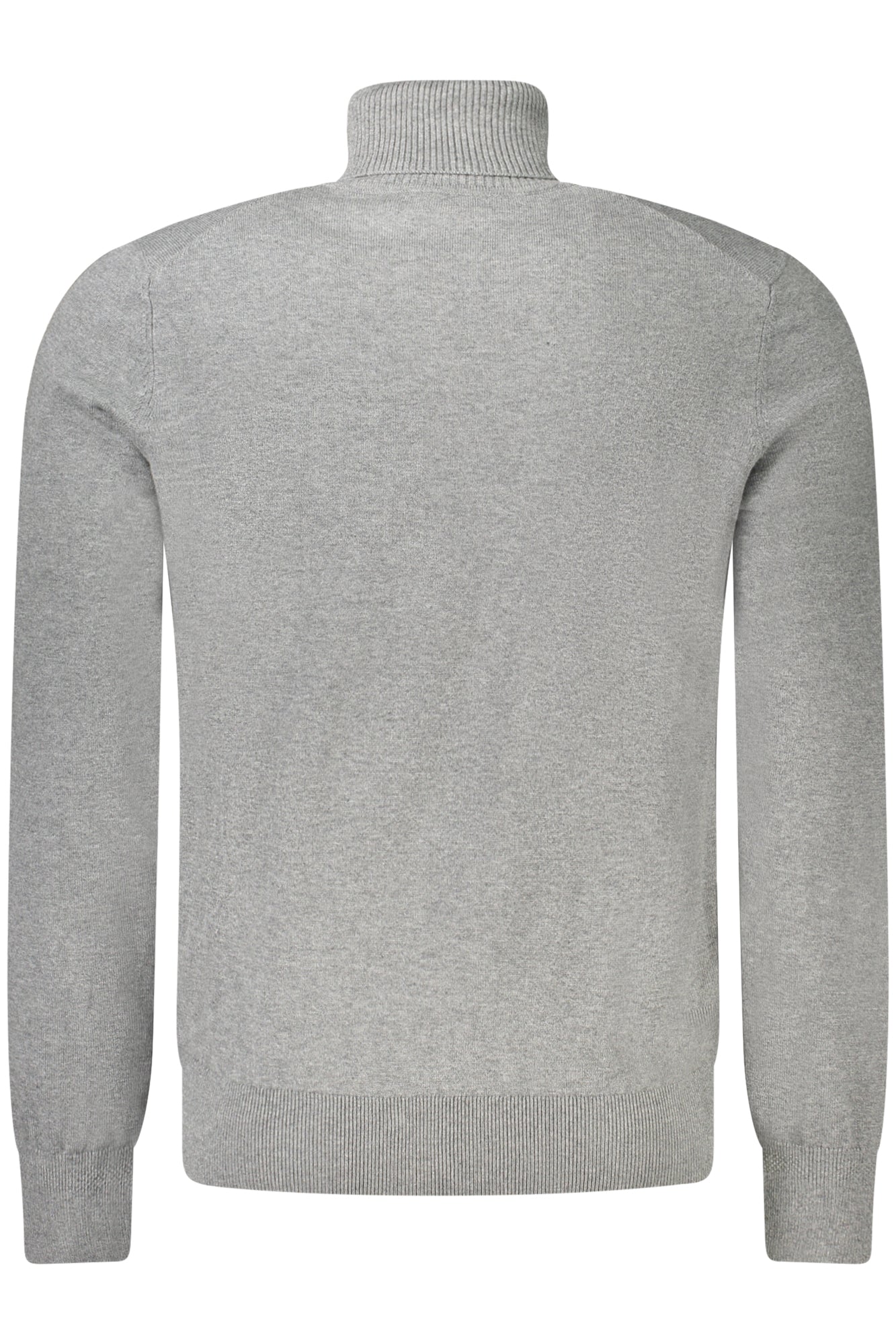 50527573AKIRO_GR051 – Grauer Herren-Rollkragenpullover mit Stickerei und Applikation – Größe: S, M, L, 2XL – Farbe: Grigio