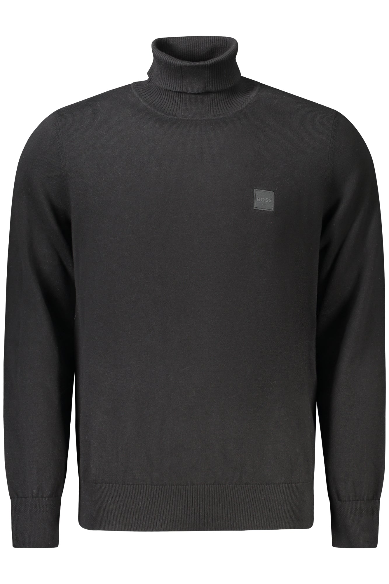 50527573AKIRO_NE001 – Eleganter Herren Rollkragenpullover Schwarz mit Logo-Stickerei – Größe: S, M, L, XL, 2XL – Farbe: Nero