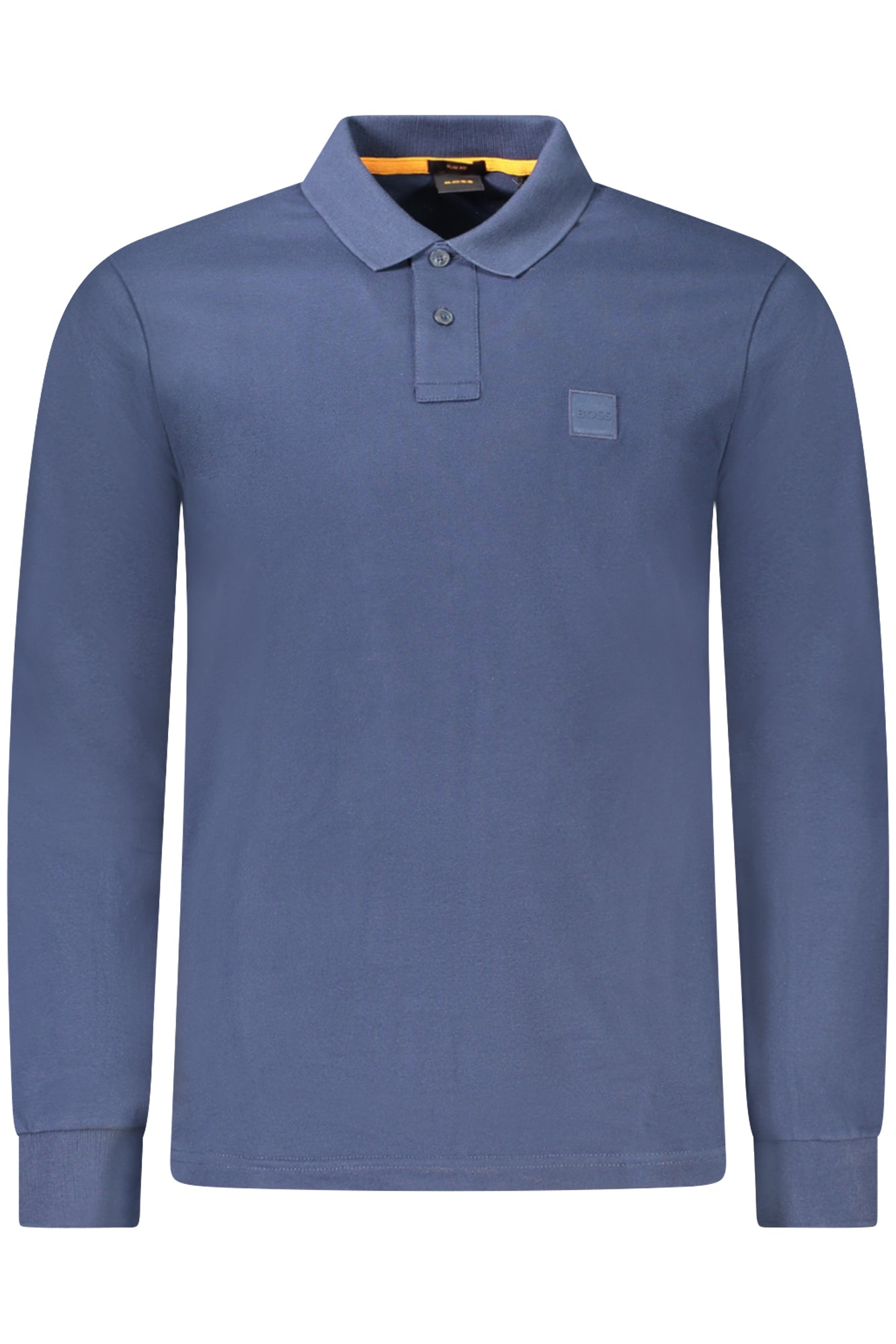 50507704PASSERBY_BL464 – Elegantes Herren Langarm-Polo Blau - Slim Fit mit Stickerei & Logo – Größe: S, M, L, XL, 2XL – Farbe: Blu