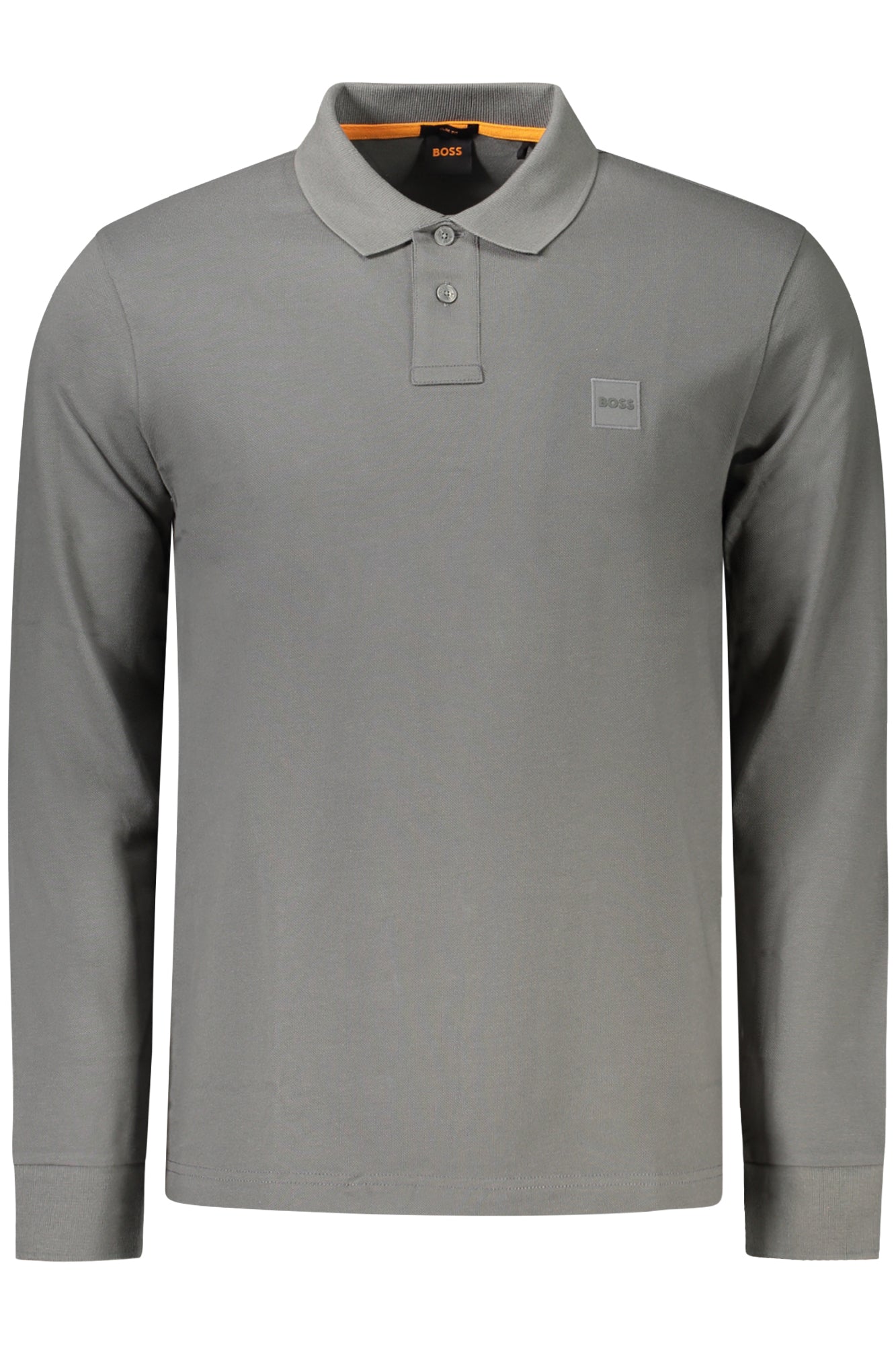 50507704PASSERBY_GR029 – Elegantes Langarm-Poloshirt für Herren - Grau, Slim Fit, Mit Stickerei – Größe: S, M, L, XL, 2XL – Farbe: Grigio
