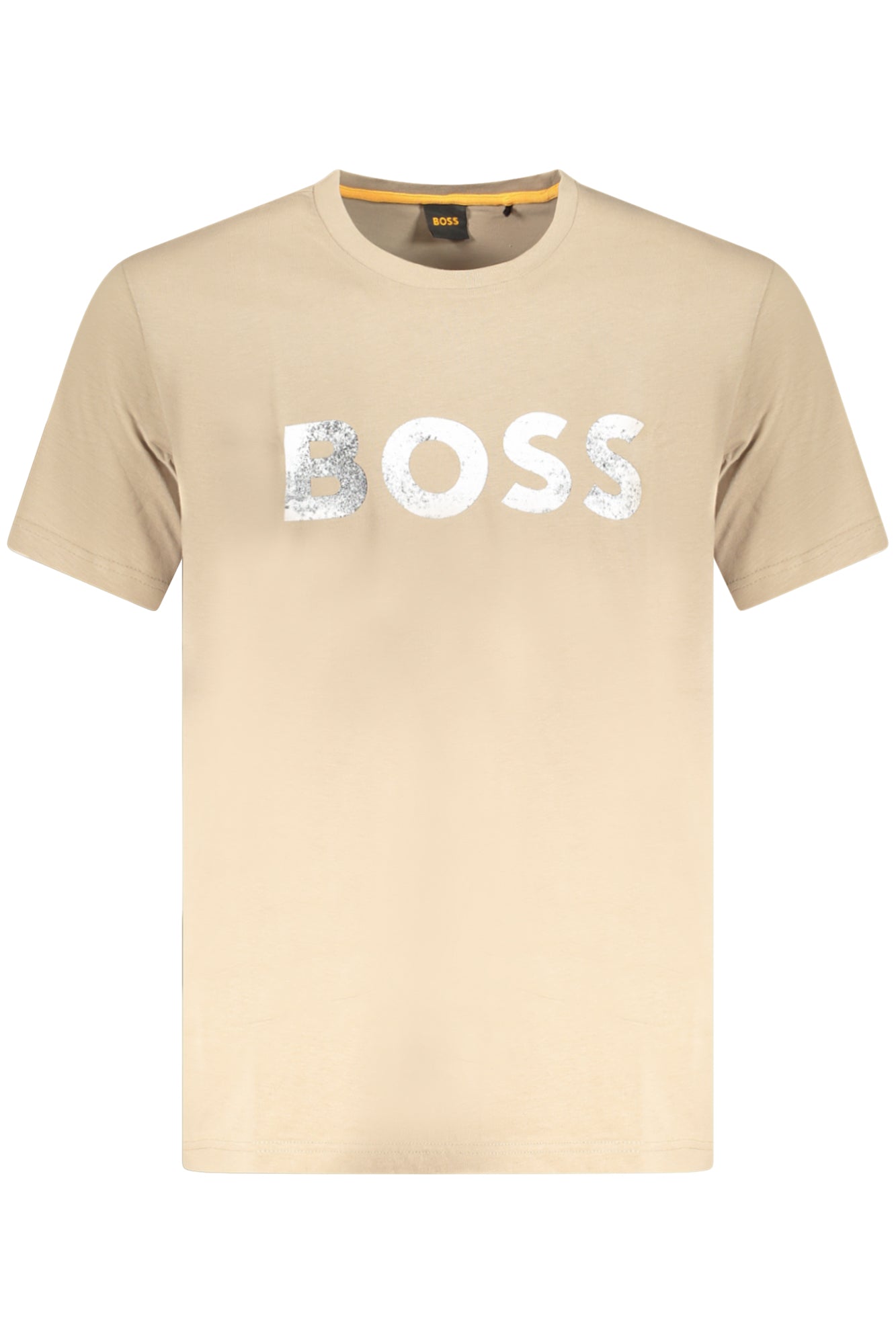 50515997TEBOSSOCEAN_BE246 – Beiges Herren Kurzarm-T-Shirt mit Rundhals und Logo-Druck – Größe: S – Farbe: Beige