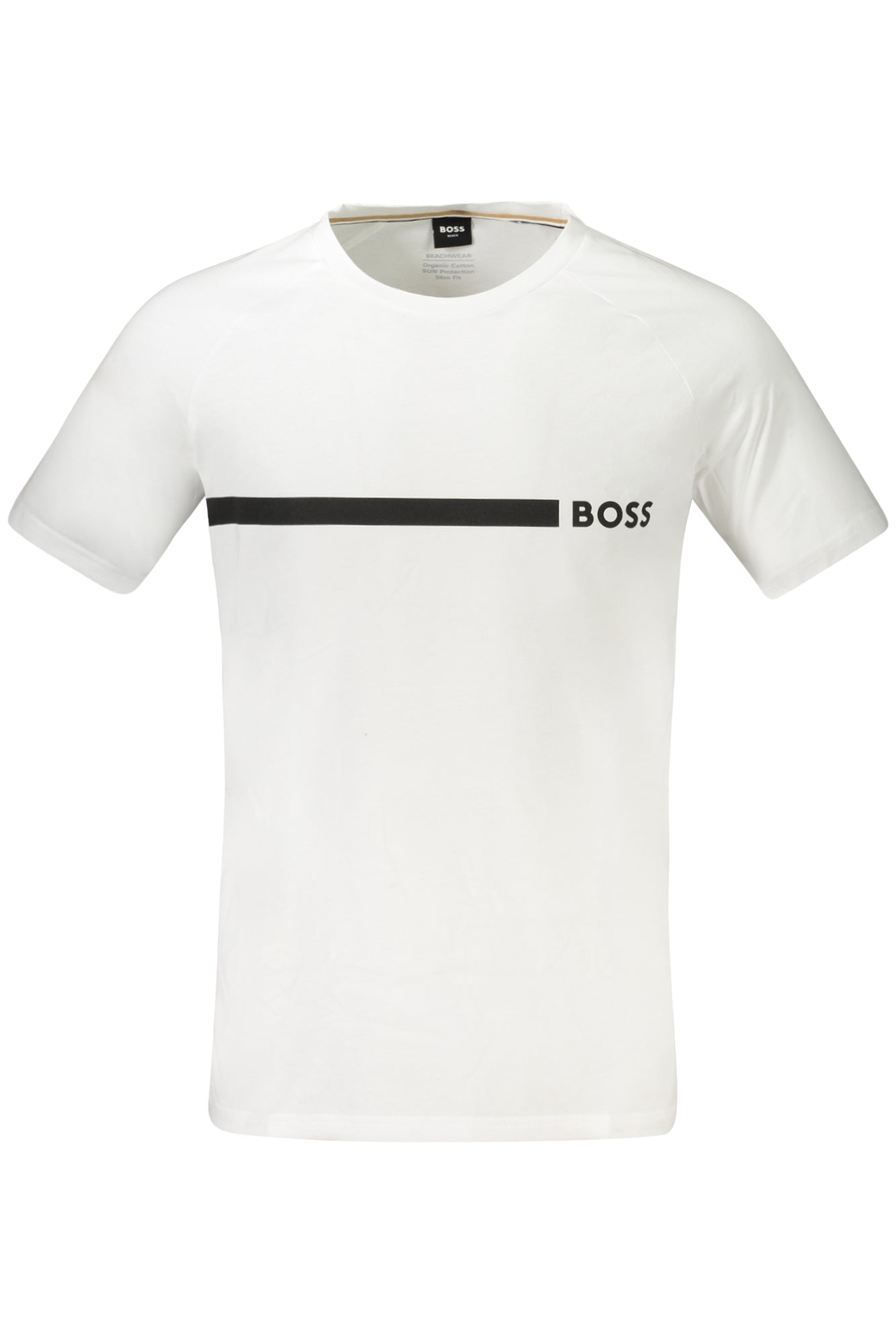 50517970RNSLIMFIT_BI100 – Herren Weiß Slim Fit T-Shirt mit Rundhals & Druck-Details – Größe: S – Farbe: Bianco