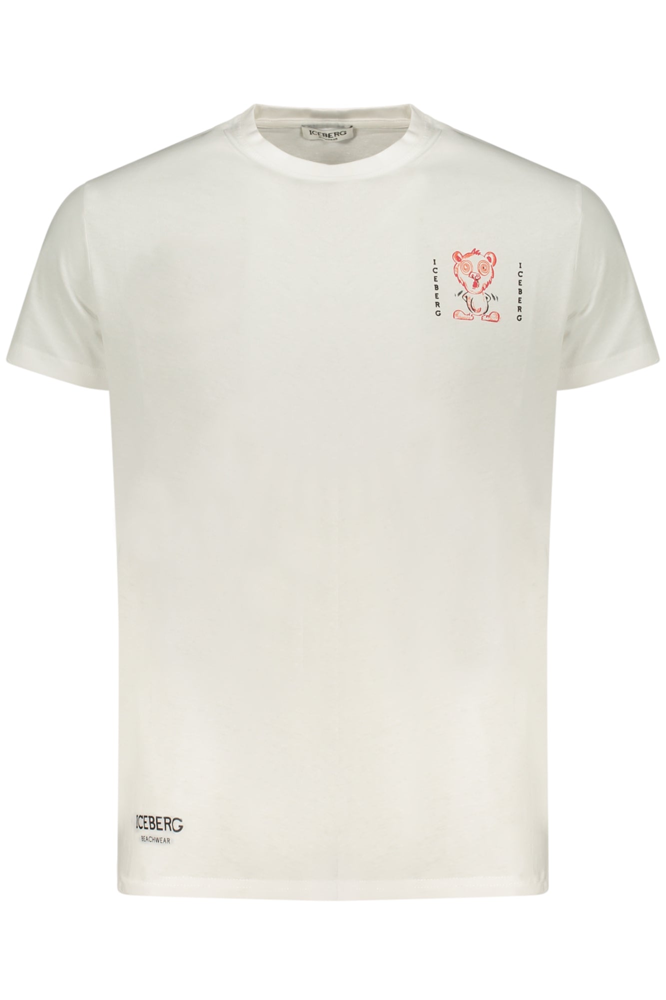 ICE25MTS02_BIWHITE – Weißes Herren T-Shirt mit Rundhals & Print - Sommerliche Eleganz – Größe: S, M, L, XL, 2XL – Farbe: Bianco