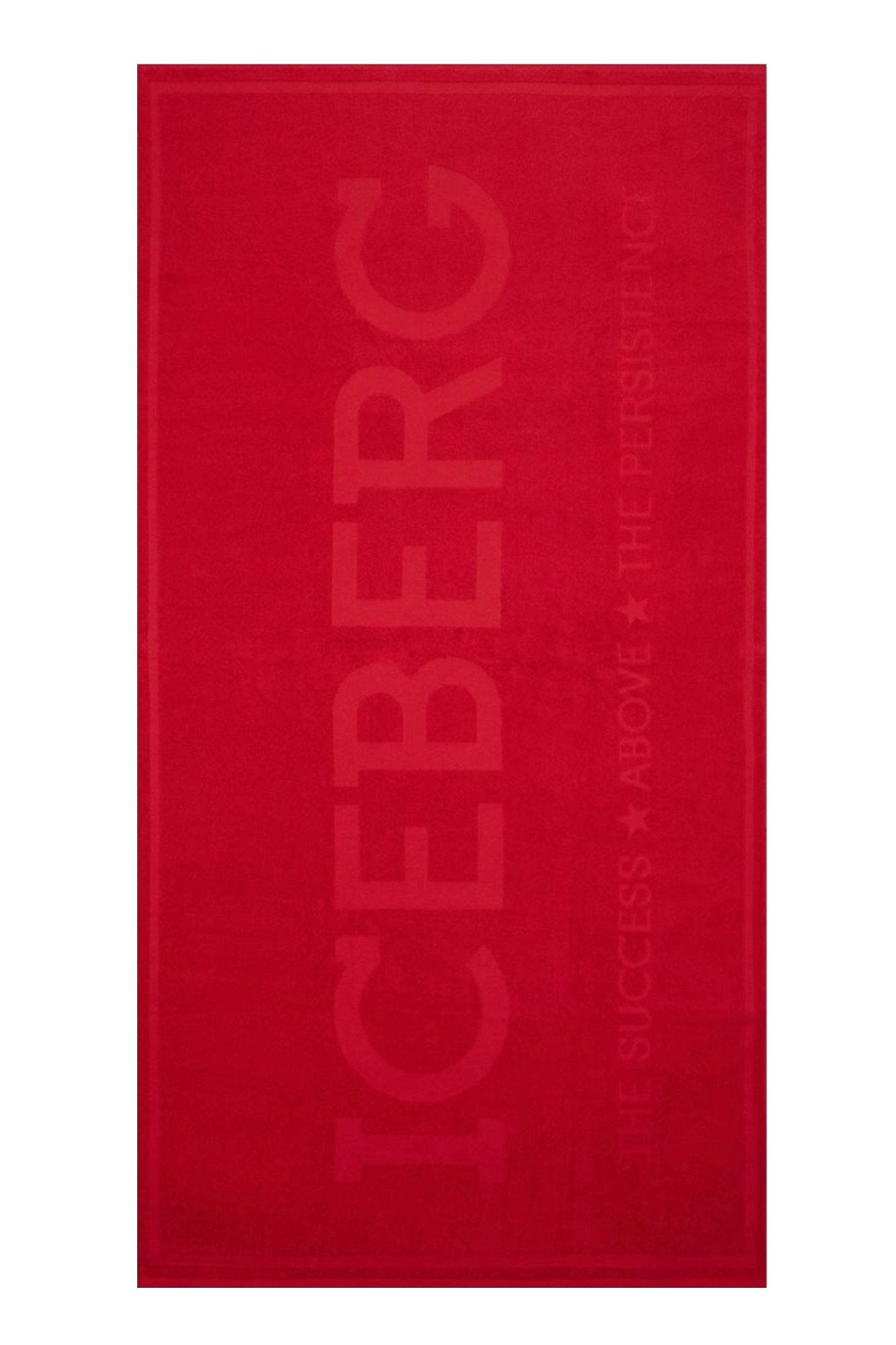 ICE25TW01_RORED – Luxus Strandtuch Rot, 90x170 cm – Elegantes Design mit Logo – Größe: UNI – Farbe: Rosso